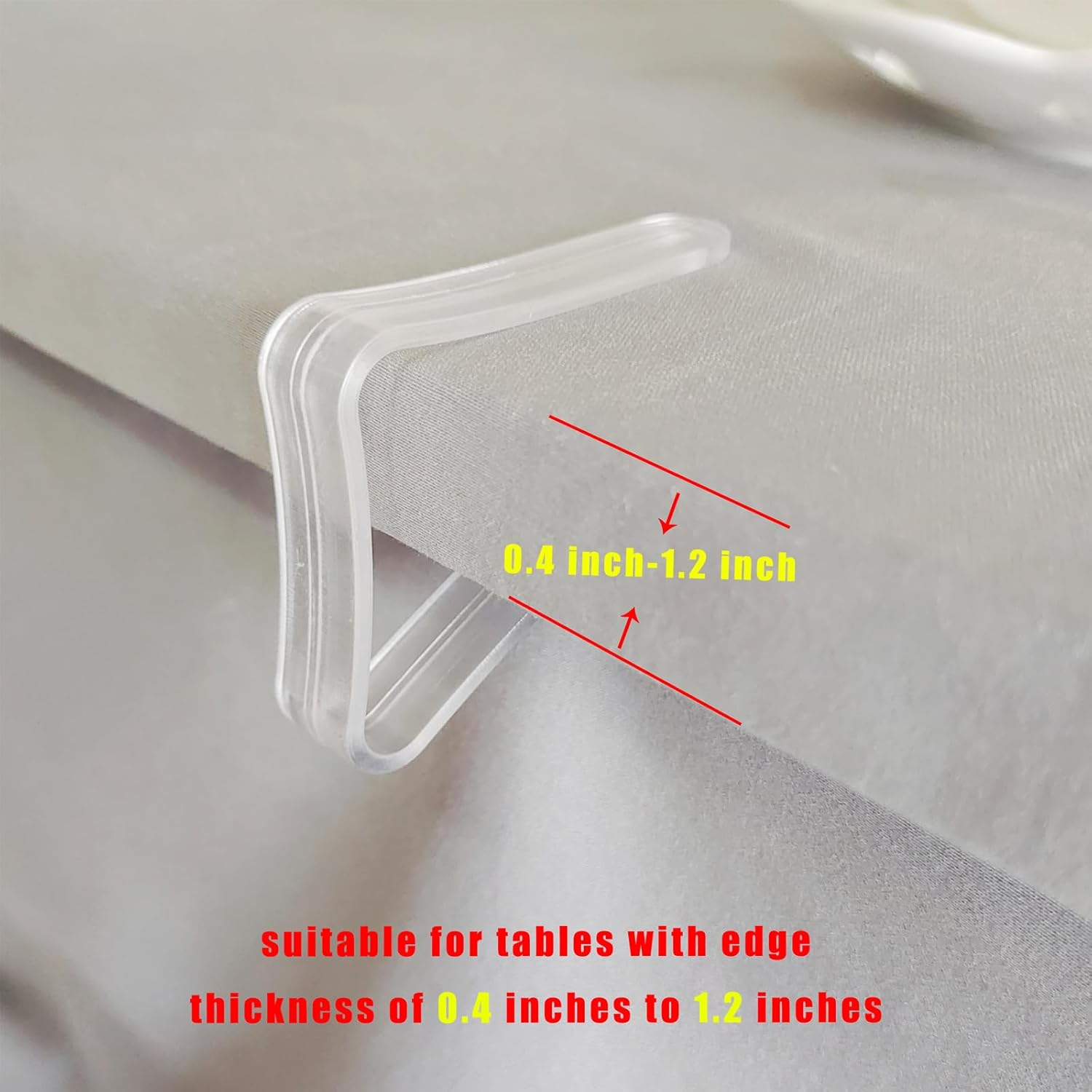 GERILKAI 24 Pack Tablecloth Clips - Clear Plastic Table Cloth Hold Clips -Outdoor Tablecloth Clips for Home Wedding Party Indoor Outdoor Events image number 4