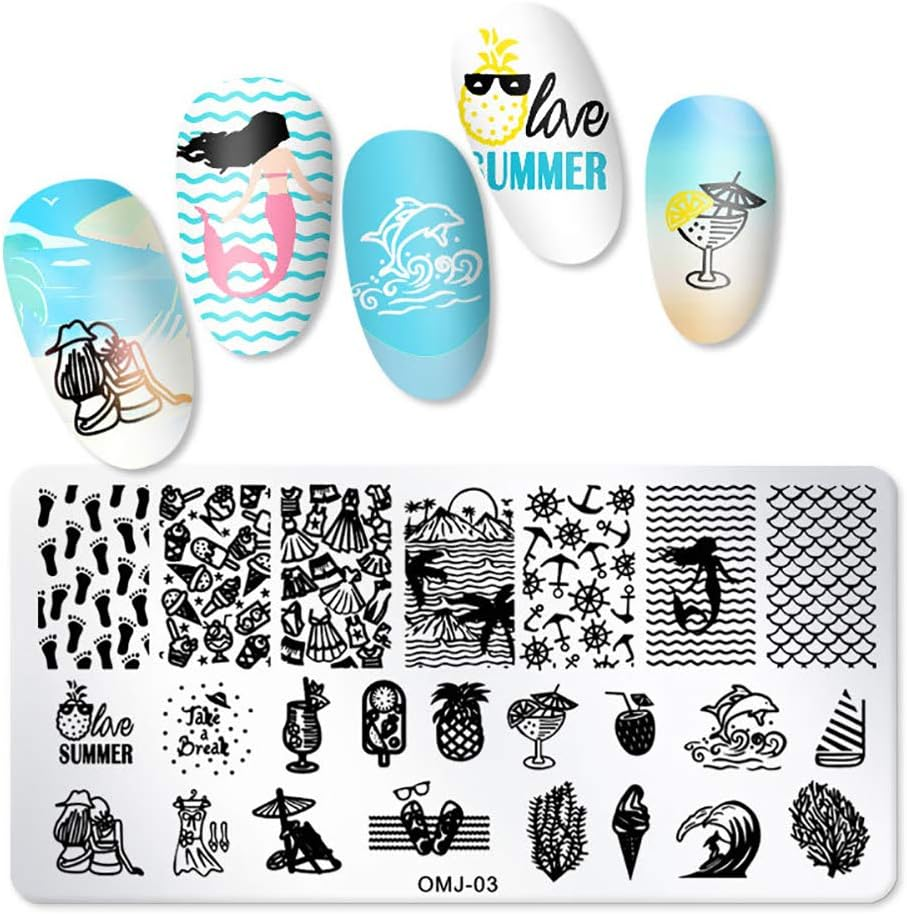 SILPECWEE 6Pcs Nail Art Stamping Templates Butterfly Flower Nail Art Stamps Stencils Manicure Accessories Nail DIY Tools image number 5