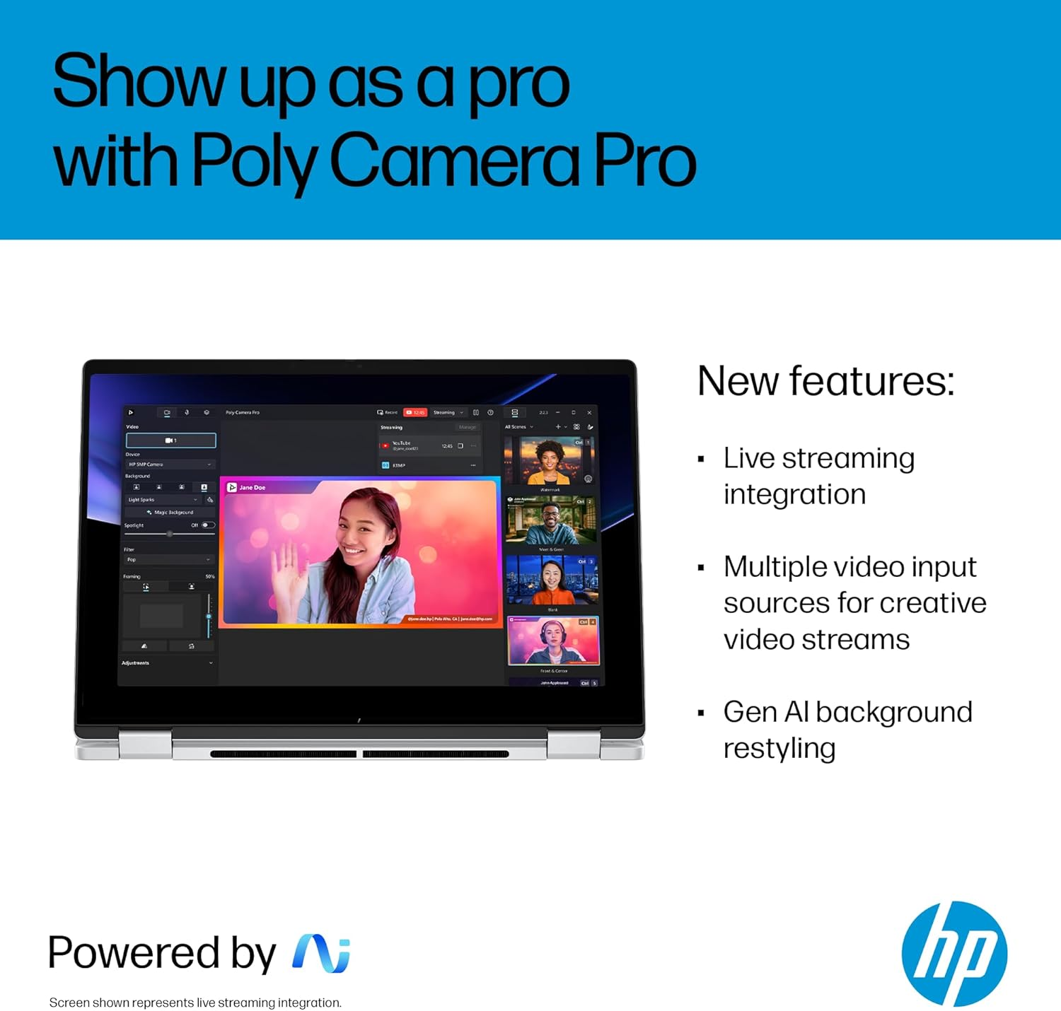 HP Omnibook X Flip Next Gen AI 14" Laptop, 2K Touch Display, AMD Ryzen&trade; AI 5 Processor, 16GB RAM, 512GB SSD, Windows 11 Home, Glacier Silver, C5AY3PA image number 2