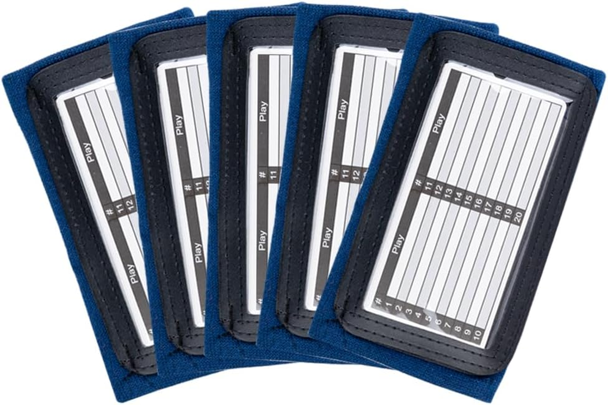 Football Wrist Coach 5 Pack - Playbook QB Wristband with Triple Windows - Great for Flag and Tackle Football