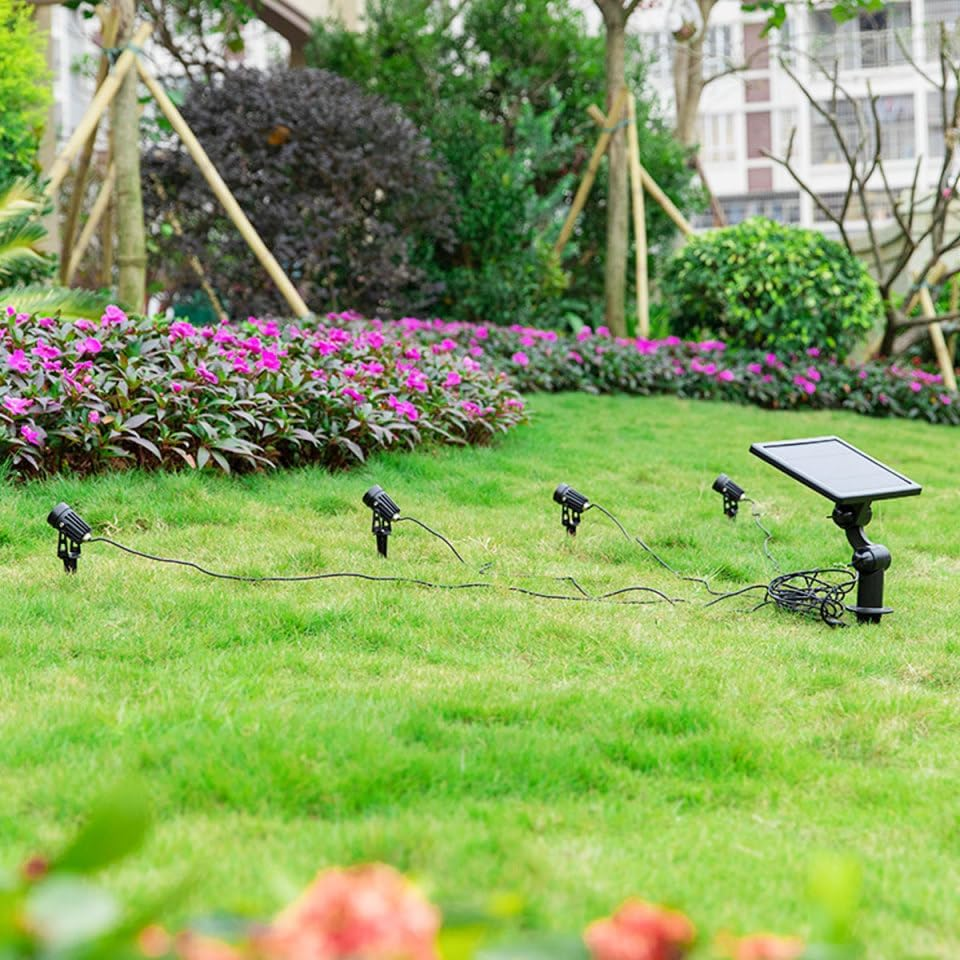 OSALADI Ground Spikes for Landscape Lights, Pack of 4 Garden Stakes, Lawn Lamp Ground Spikes with M5 Screw, Black, for Outdoor Garden, Patio, Yard