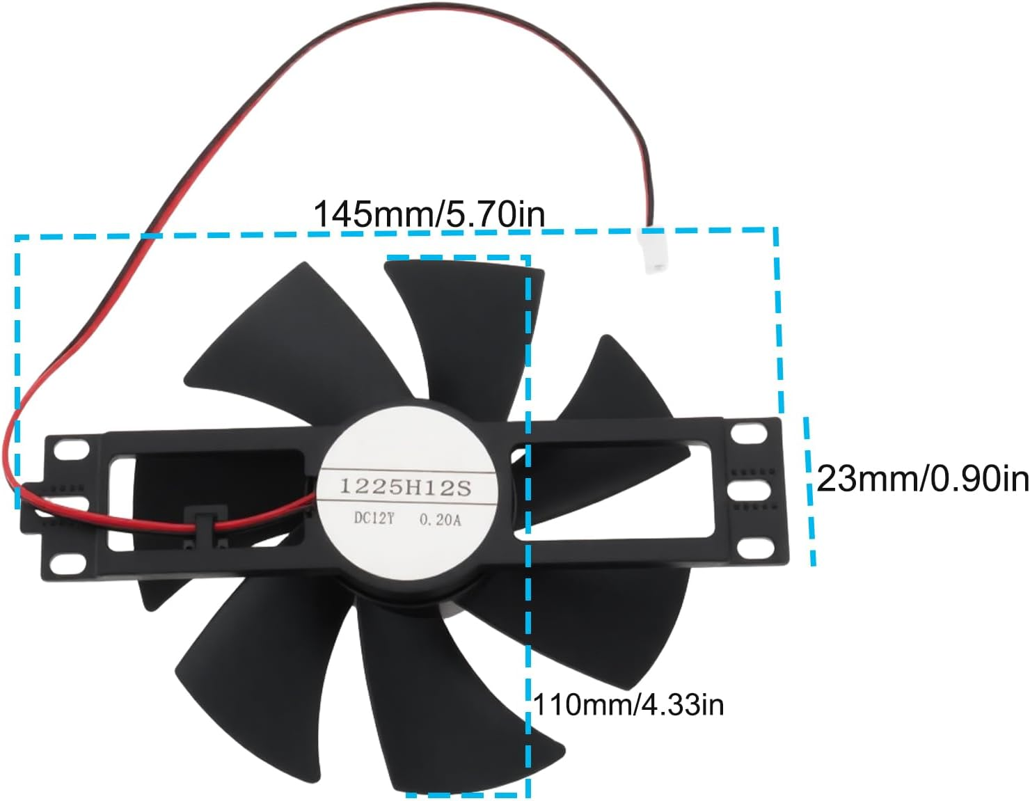 OTOTEC DC12V 0.2A 2-Wire Cooling Fan Replacement 1225H12S Compatible with Lianchuang Heater image number 1