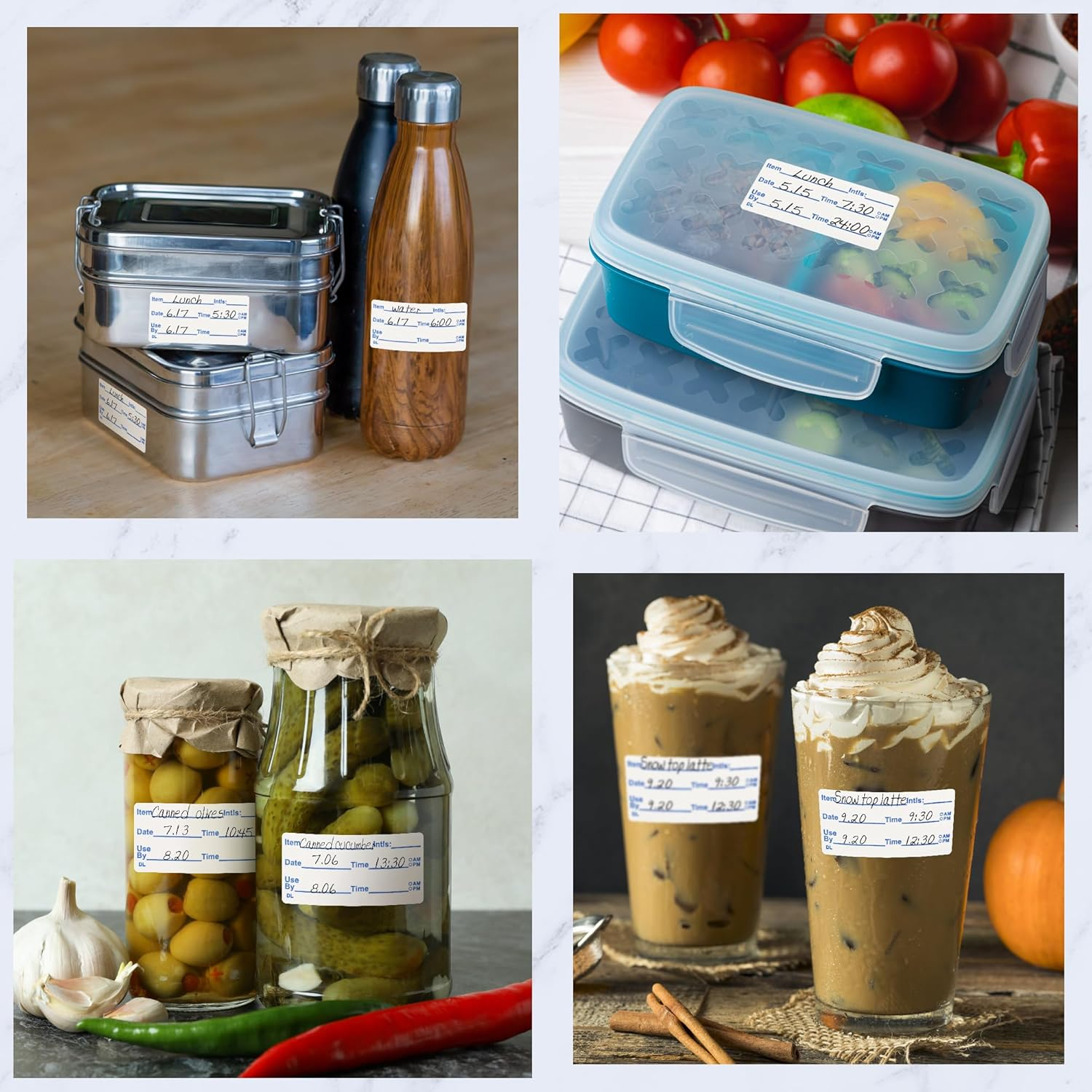 L LIKED 2X1 Dissolvable Labels, 600 Stickers, Use by Food Rotation Labels for Storage and Container (600, Blue) image number 6