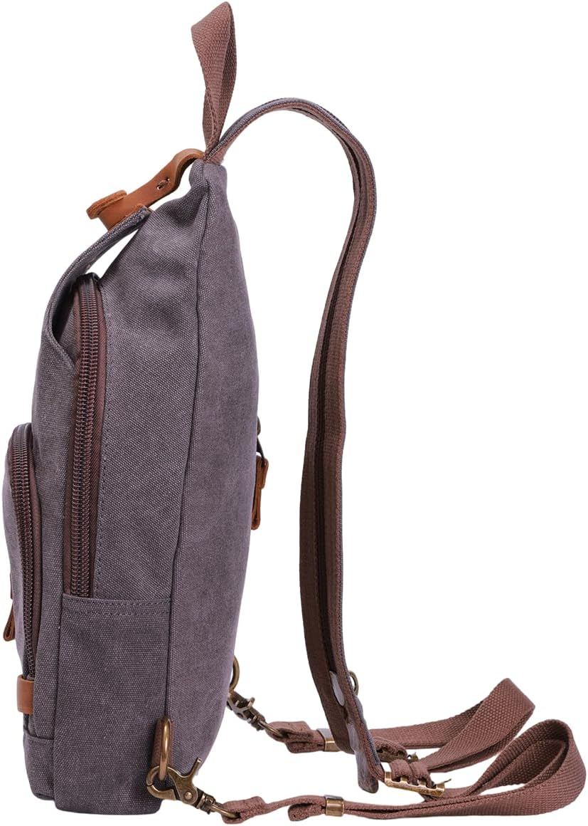 NECTAR YUNBURST D.Grey Shadow Canvas Crossbody Backpack - Ultra-Slim Sling Pack for Urban Cycling/Hiking | 40X25X7Cm Waterproof Daypack Unisex Adventure Essential image number 1