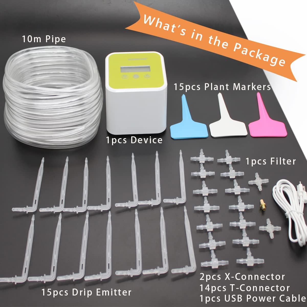 UCINNOVATE Upgraded Automatic Drip Irrigation Kit with Timer, Self Watering System with DIY 30-Day Programmable, Houseplants Greenhouse Watering Equipment for Potted Plants Powered by USB & Battery image number 2