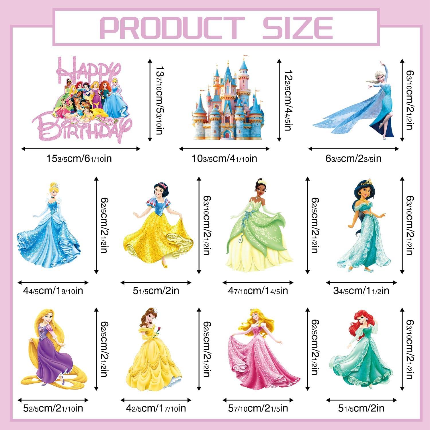 Princess Cake Topper, Princess Cake Decorations Prin Cess Cake Toppers, Fantastic Happy Birthday Prin Cess Cake Topper, Prin Cess Cake Toppers for Girls Birthday Baby Shower Party image number 5