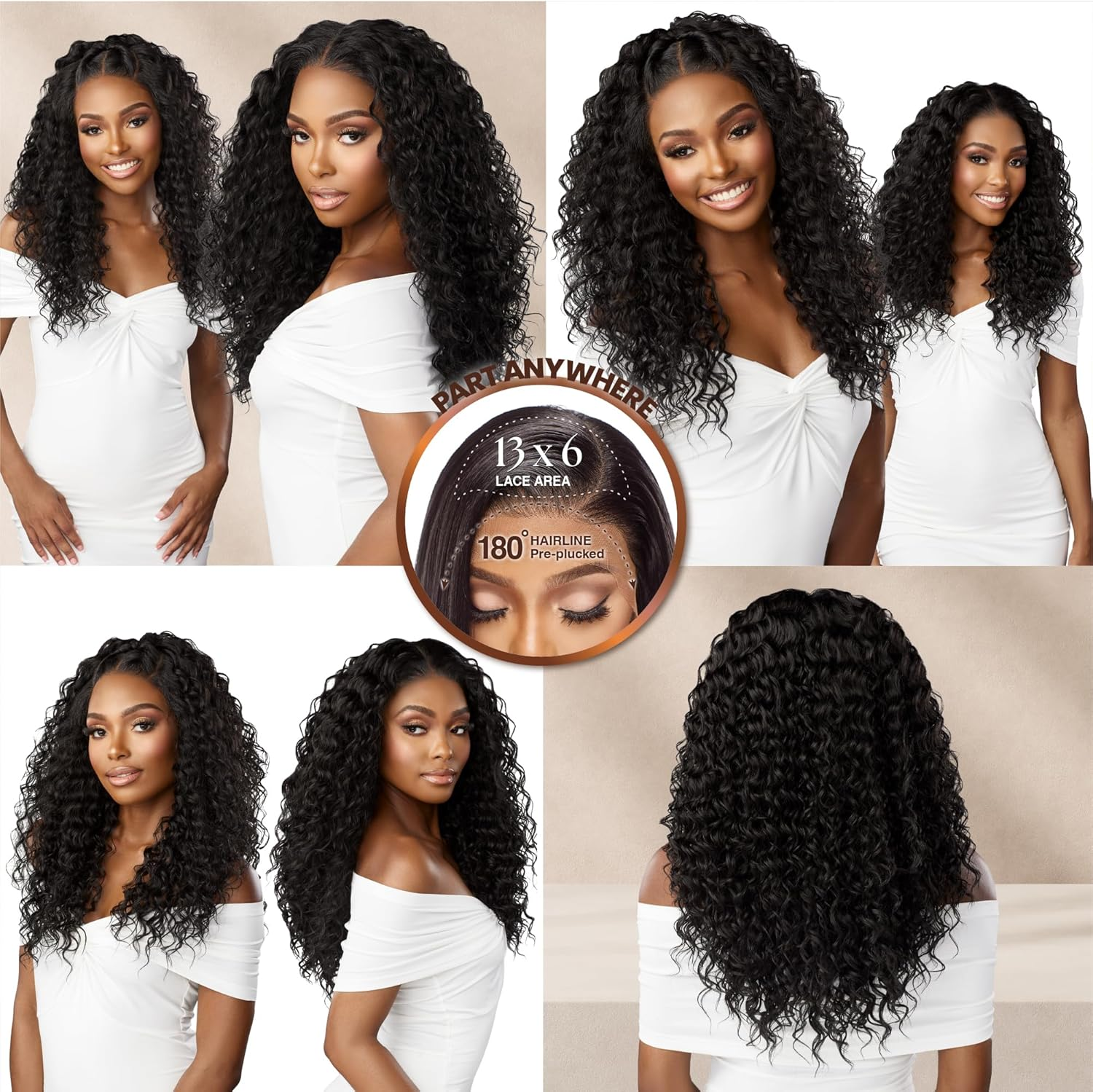 Sensationnel Bare Lace Wig 33 X 15 Cm Lace Front Glueless Synthetic 180 Degree Pre Plucked Hairline (2 Dark Brown) - 1 Jetblack image number 6