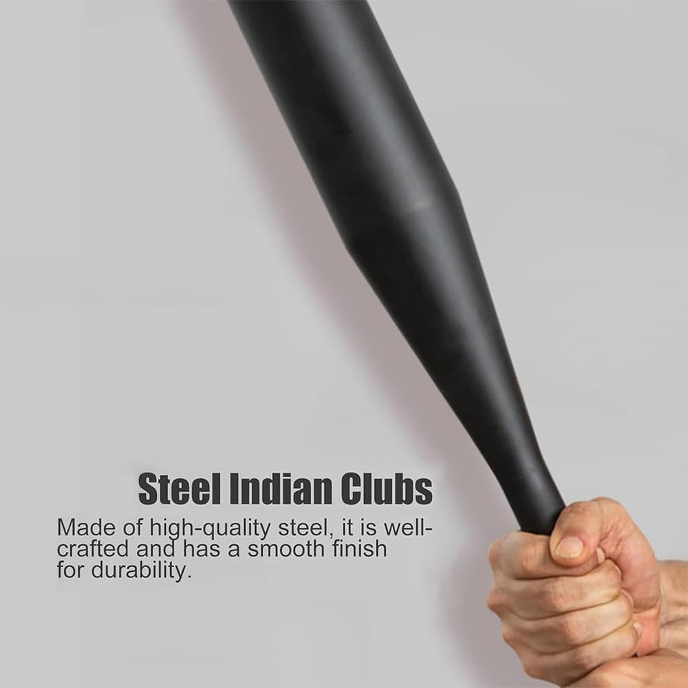 Ranqisys Steel Indian Club Bell &ndash; Heavy Duty Unbreakable Power Club for Strength Training, Cardio, Rehabilitation & Grip &ndash; Weighted Steel Mace for Full Body Workout, Muscle Building & Fitness Training image number 3