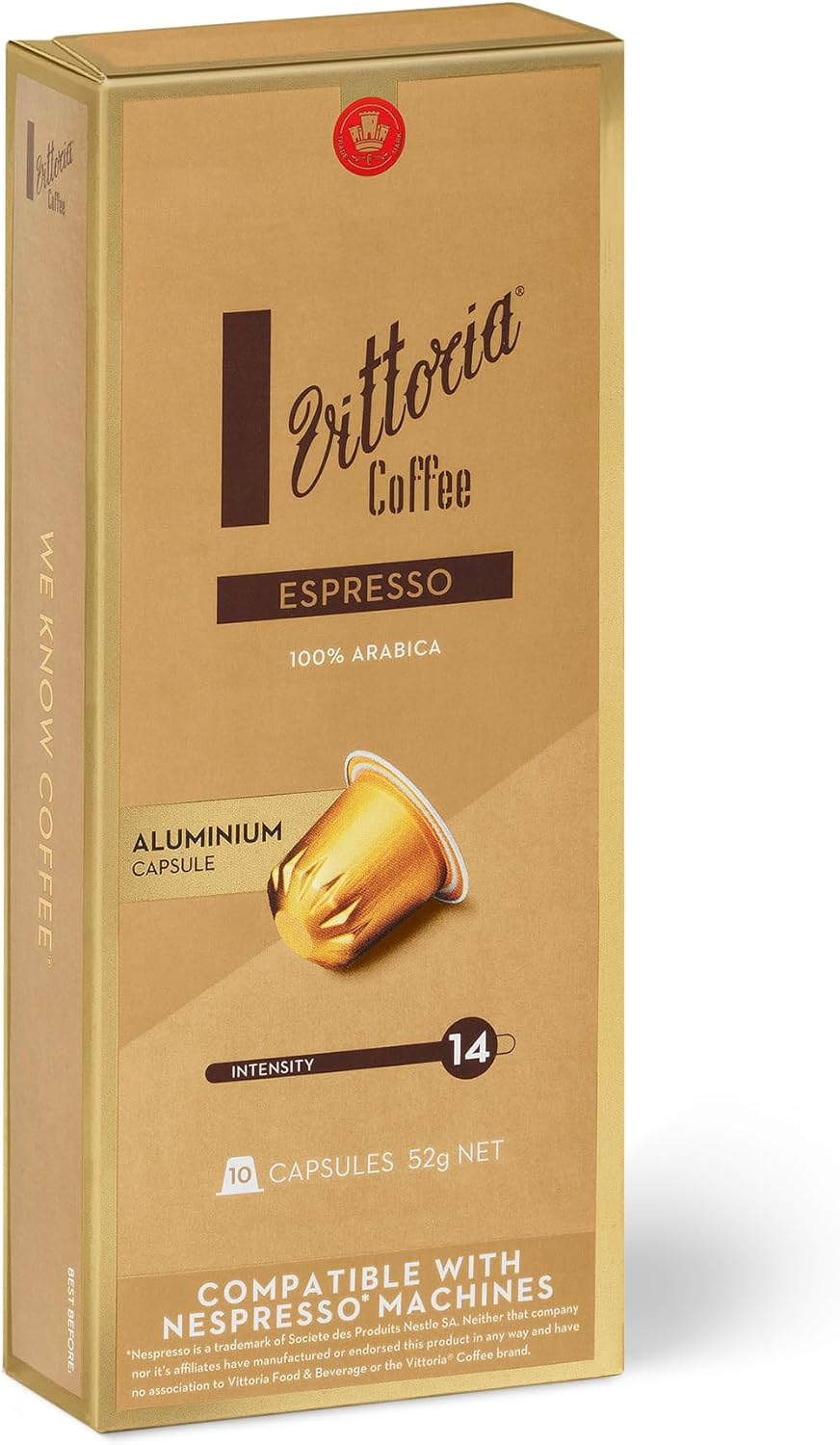 Vittoria Coffee Espresso 100% Arabica Nespresso Compatible Aluminium Capsules 52G (6 Packs X 10 Pods) image number 6