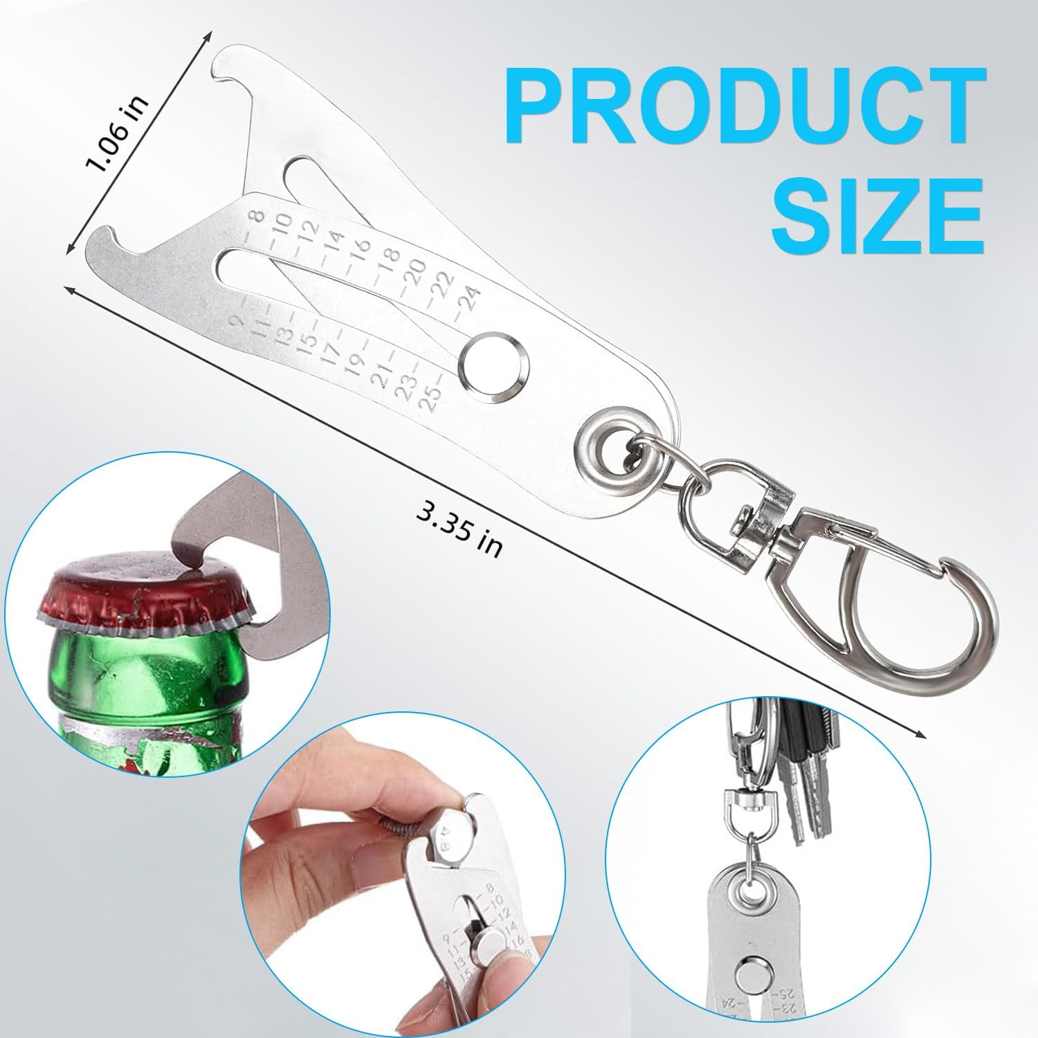 Ionpshg2Pcs Thread Checker Nut and Bolt Thread Checker with Keychain Portable Bolt Size Finder Verification Tool with Inch & Metric Bolt Size Finder Verification Tool for Fast and Precise Measurement image number 2