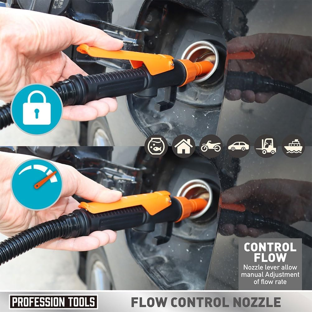 HPAMR Portable Electric Oil Pump Portable Transfer Pump Battery Operated Electric Pump Portable Power Battery Pump Outdoor Auto Repair Liquid Delivery Pipe Pump for Gas, Fuel, Diesel, Water Transfer image number 3