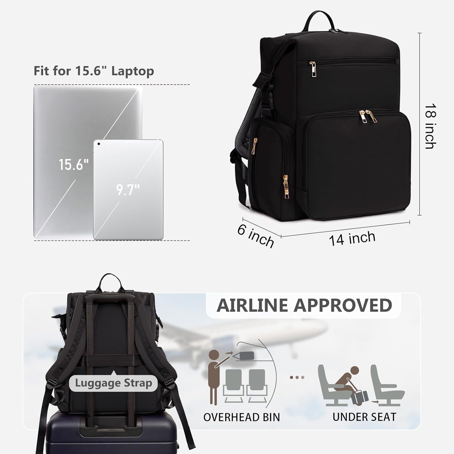 CEI-CEI Neoprene Diaper Bag Backpack with Changing Pad, Large Newborn Baby Maternity Bags Travel Tote with Insulated Pockets image number 4