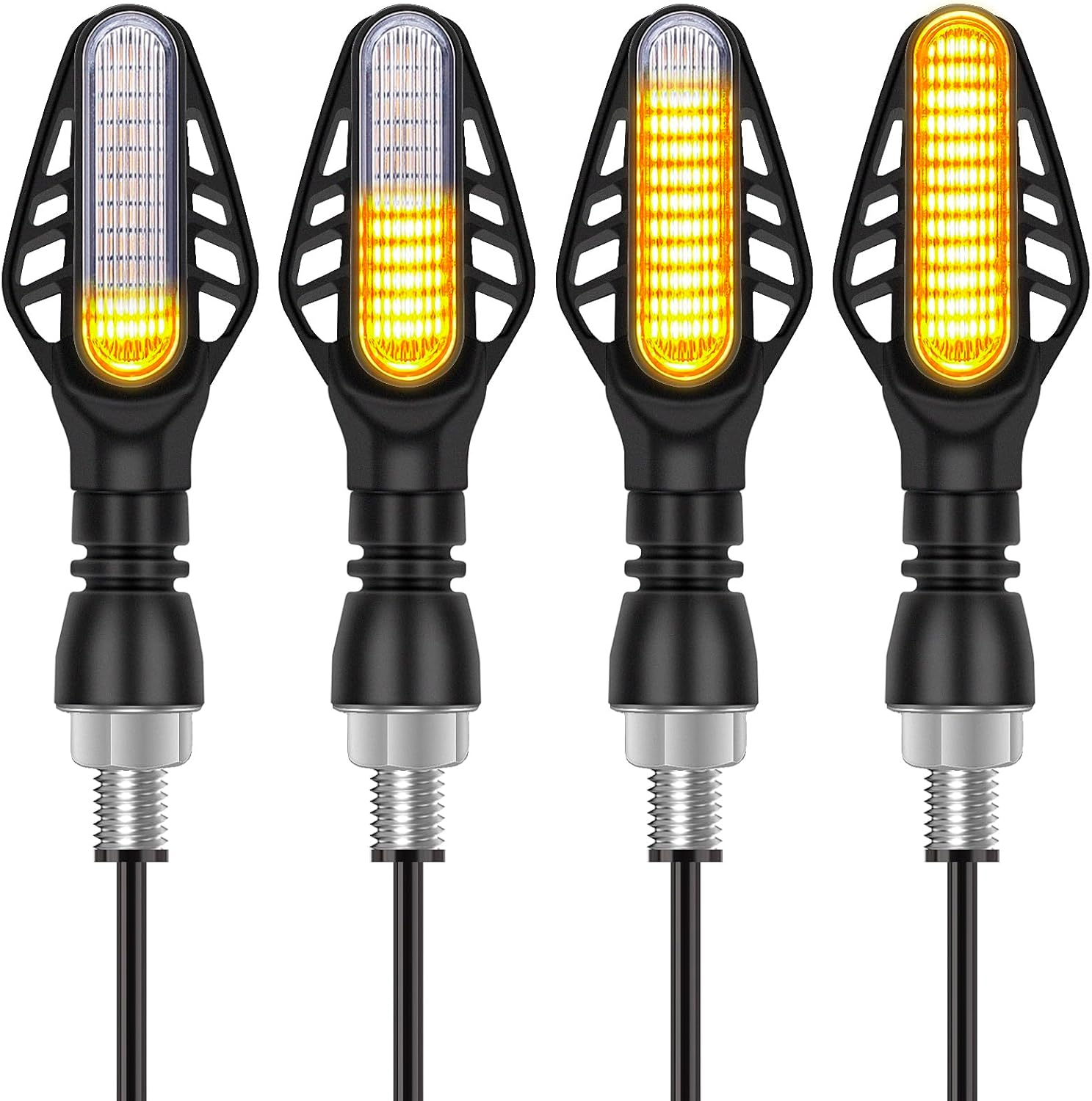 Kinstecks 4PCS Mini Motorcycle Indicators Flowing Turning Indicators Turn Signal Lights 12LED 12V for Motorcycle Motorbike Scooter Quad Cruiser Harley Kawasaki Yamaha Suzuki off Road image number 5