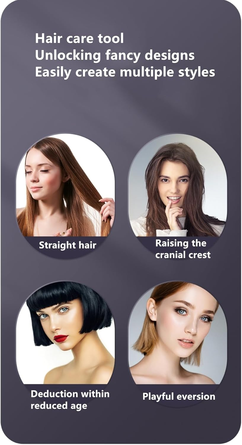 Portable Hair Straightener Brush, Cordless Electric Hair Straightening Comb with Negative Ions, MCH Ceramic Even Heating Fast Heating Electric LCD Hot Comb (White)