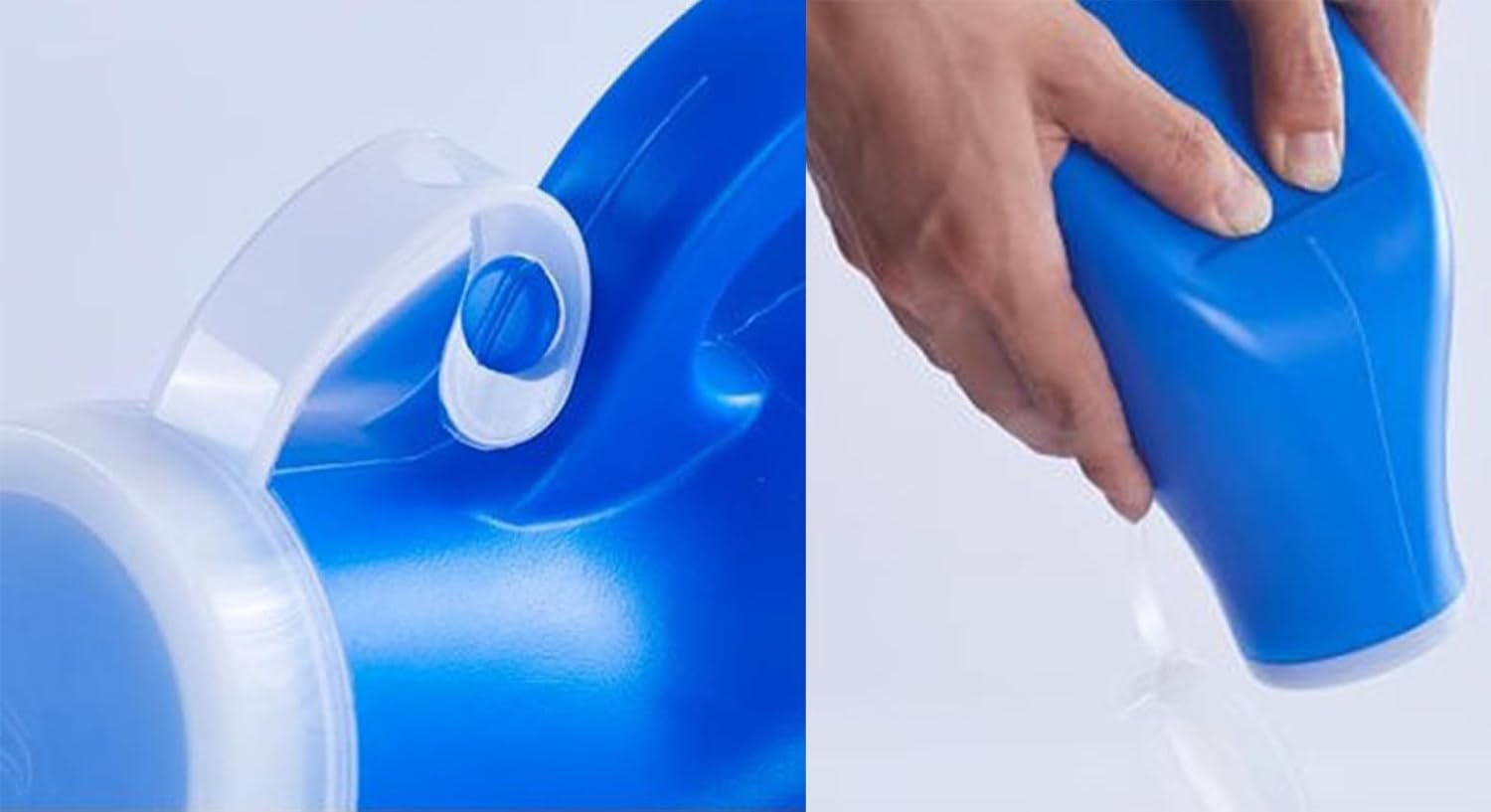 Men'S Portable Urinal with Lid 1200Ml Plastic Urine Bottle for Elderly Car Use Graduated Design No Spill Odorless Easy to Grip Lightweight Durable Nighttime Relief Urinals for Men Pee Bottle(Blue) image number 3