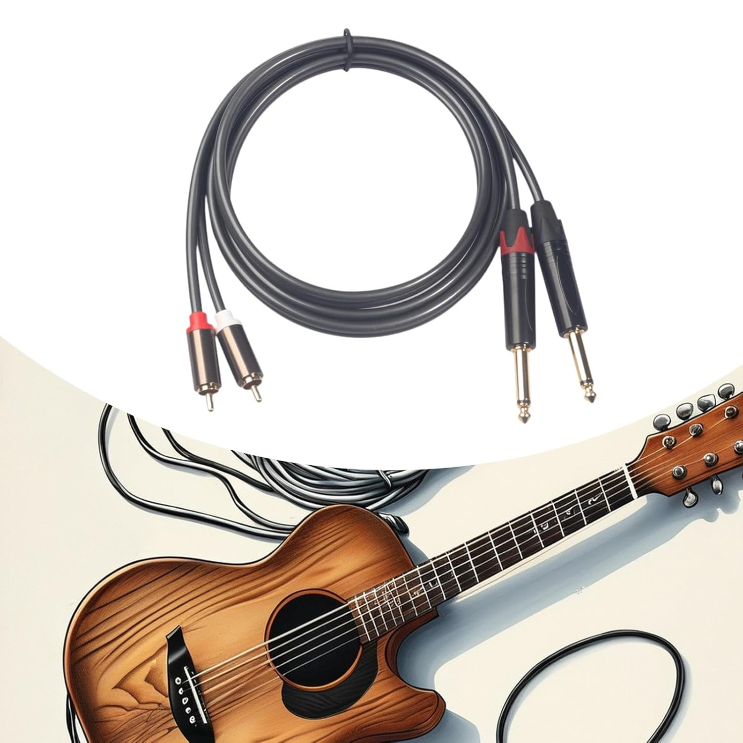 RCA Male to RCA Male Audio Cable for Home Amplifier Speaker Connection, 3M image number 1