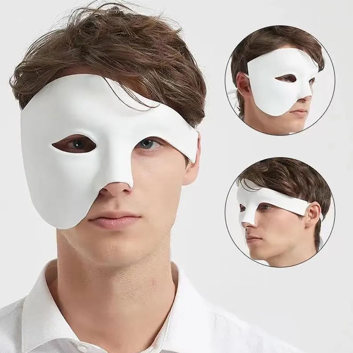 AIMALL Elegant Half Face Ghost Mask Series, European and American Style, Suitable for Halloween Carnival, Opera Ball and Nightclub Party - 7.87X5.91X1.18 Inches