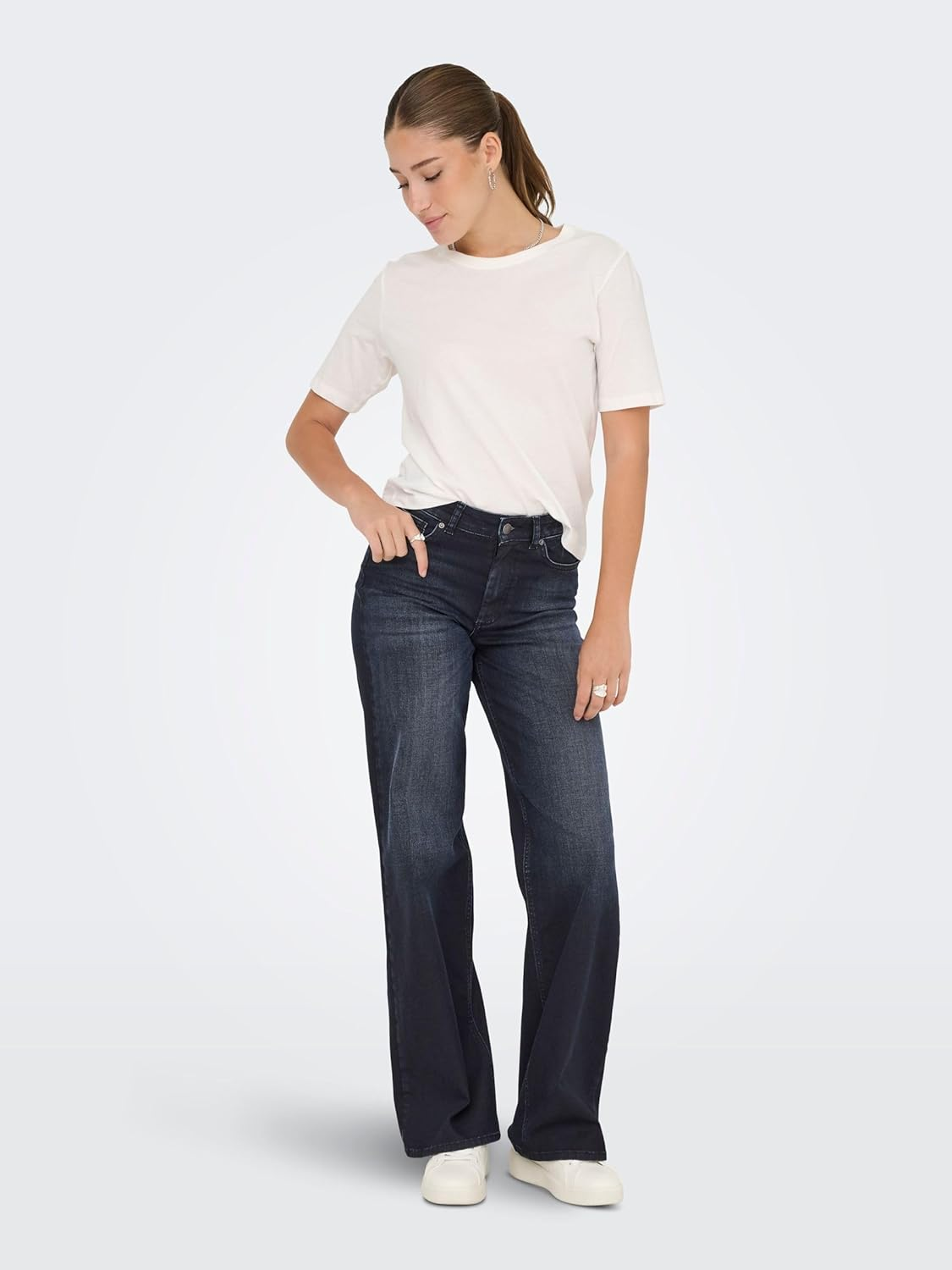 ONLY Women'S Onlmadison Blush Hw Wd Coat DNM Rea62Noos, Dark Denim Blue image number 1