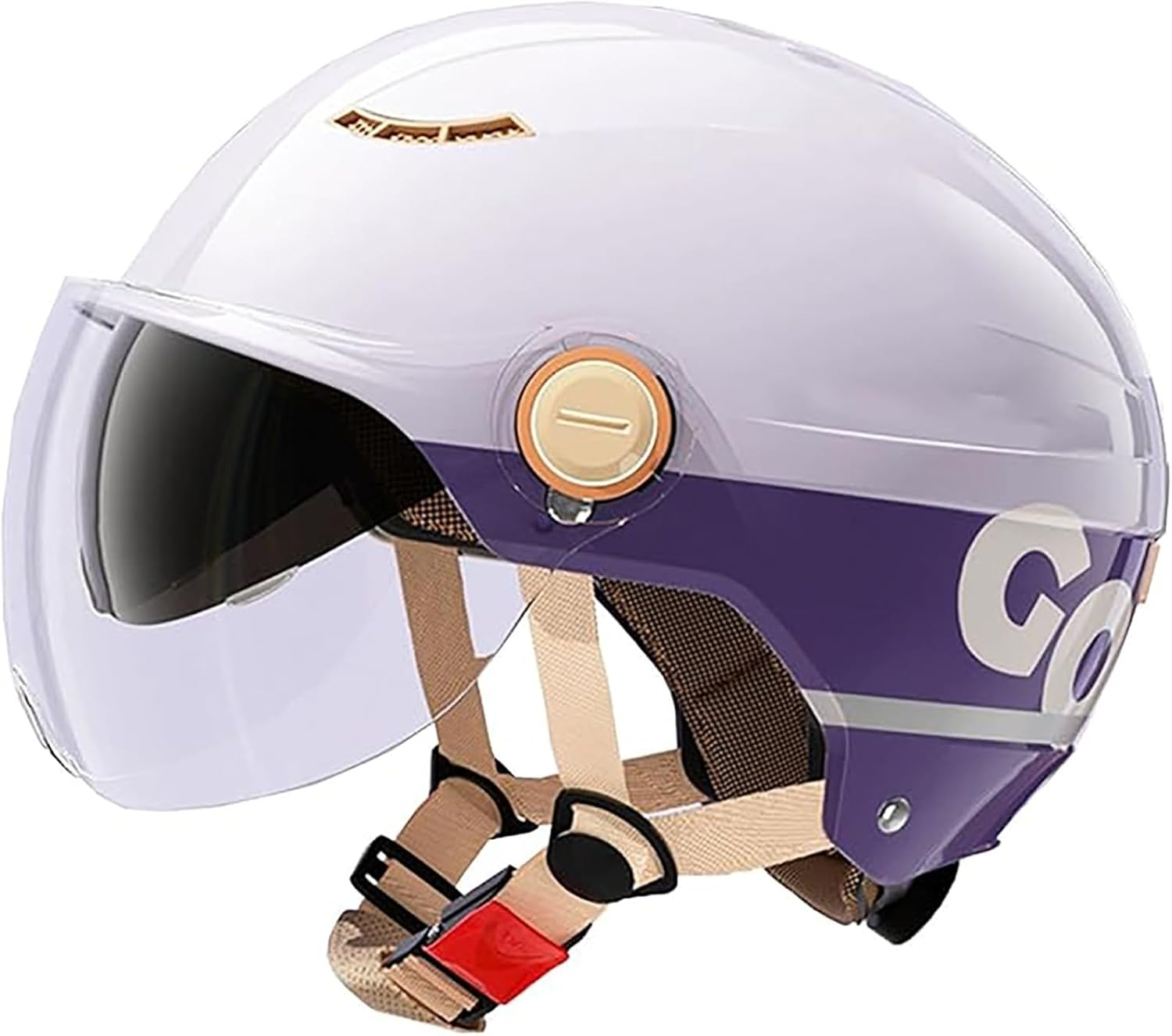 Motorcycle Half Hel-Met with Visor for Adults ,ECE/DOT Approved Lightweight Adjustable City Scooter Bicycle Hel-Met for Men Women