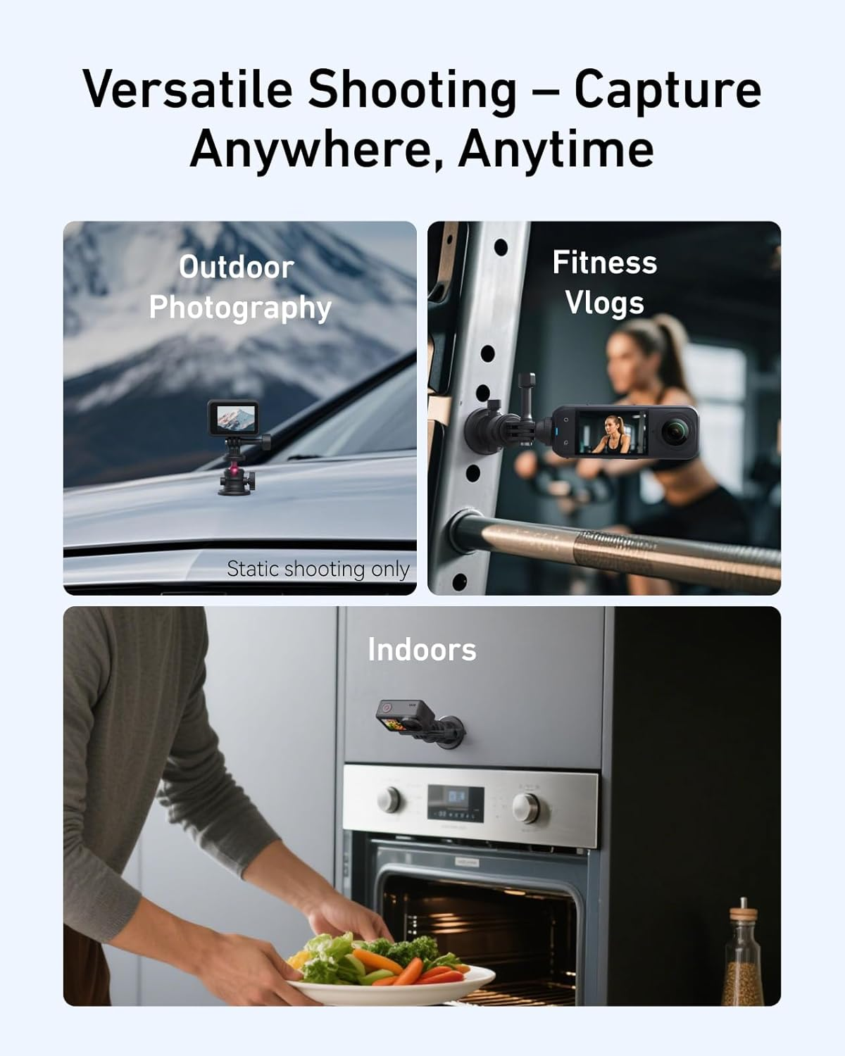 TELESIN Magnetic Mount Magnet Metal Mounts for Action Camera, 360&deg; Quick Car Holder Attachment for DJI Action 6 5 Pro 4 Pocket 3 Gopro Max Hero 13 12 11 10 9 8 7 Insta360 X5 X4 X3 Mounting Accessory image number 4