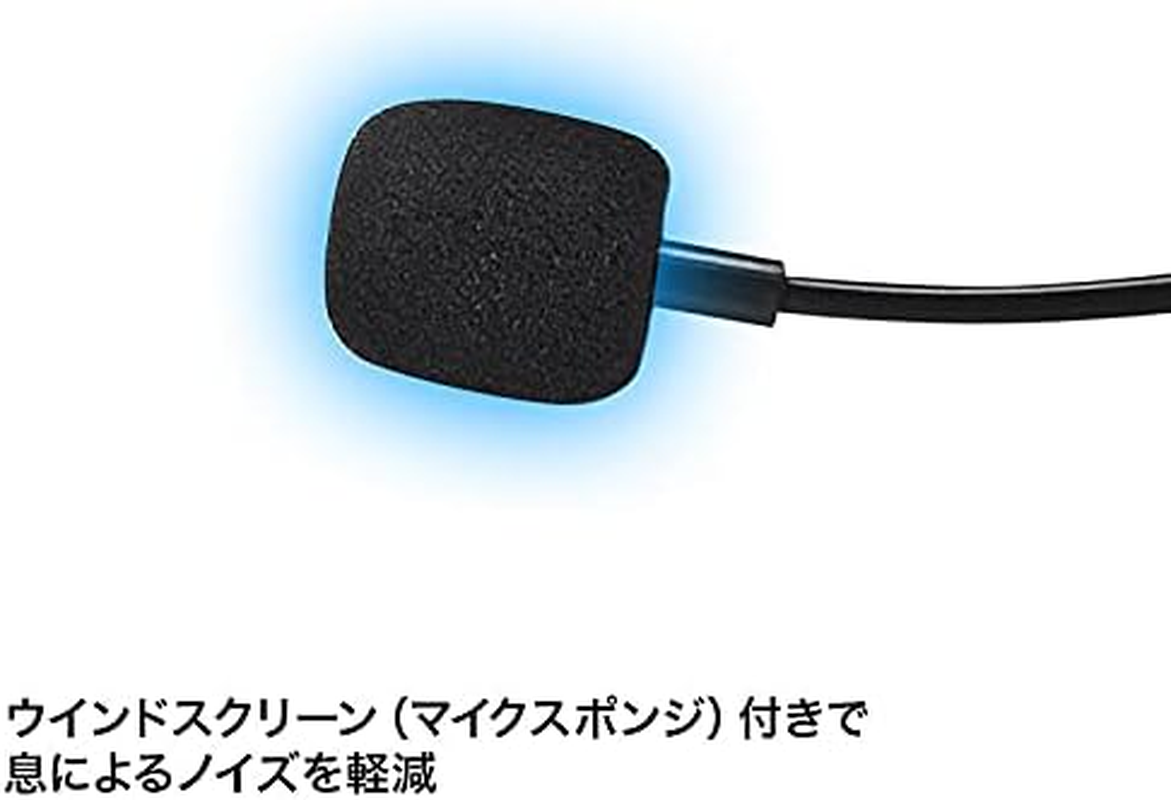 Sanwa Supply MM-HS401BK Headset 3.5Mm Mini Plug (4 Poles), Binaural Type, Large, Black