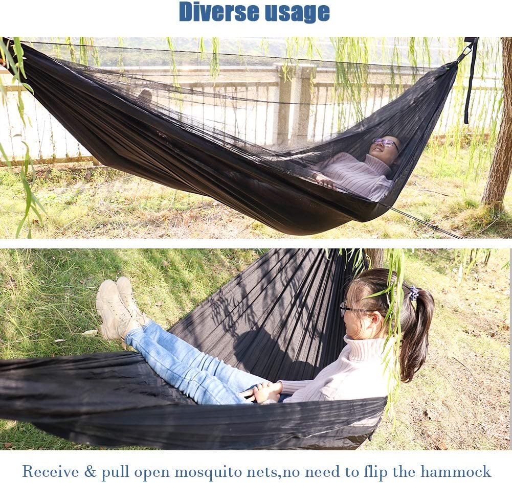 Valuehall Camping Hammock with Mosquito Net Lightweight Double Hammock Portable Hammocks Parachute Nylon Hammock for Indoor,Outdoor, Hiking, Camping, Backpacking, Travel, Backyard, Beach V7079B image number 2