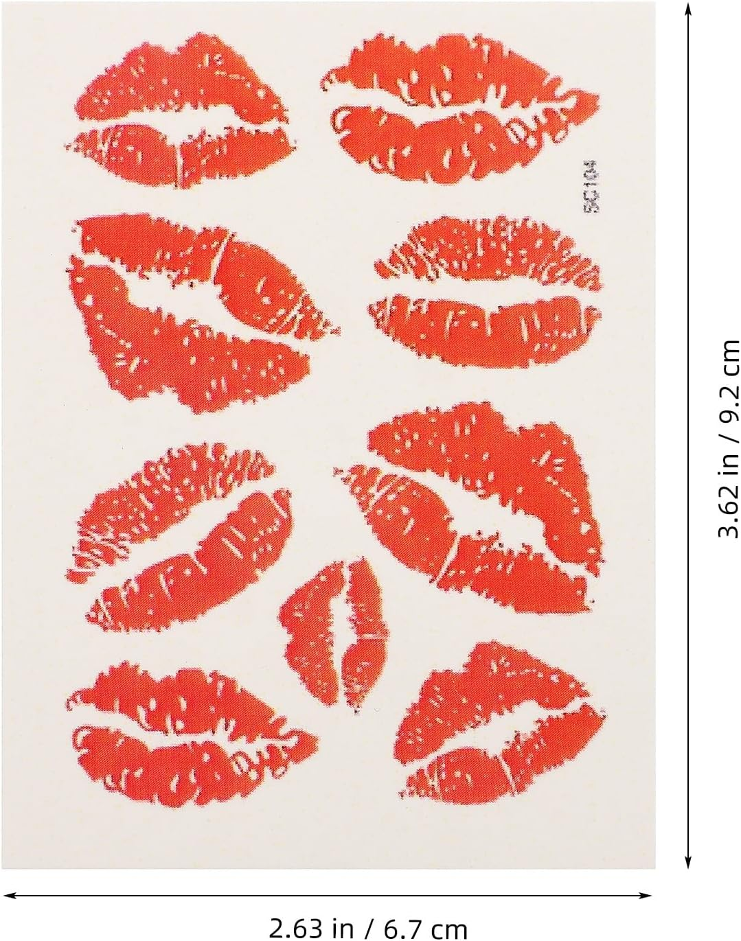 6Pcs Red Lips Temporary Stickers Red Kiss Stickers Waterproof Face Stickers Body Decorations for Women Club Valentines Day Decor image number 1