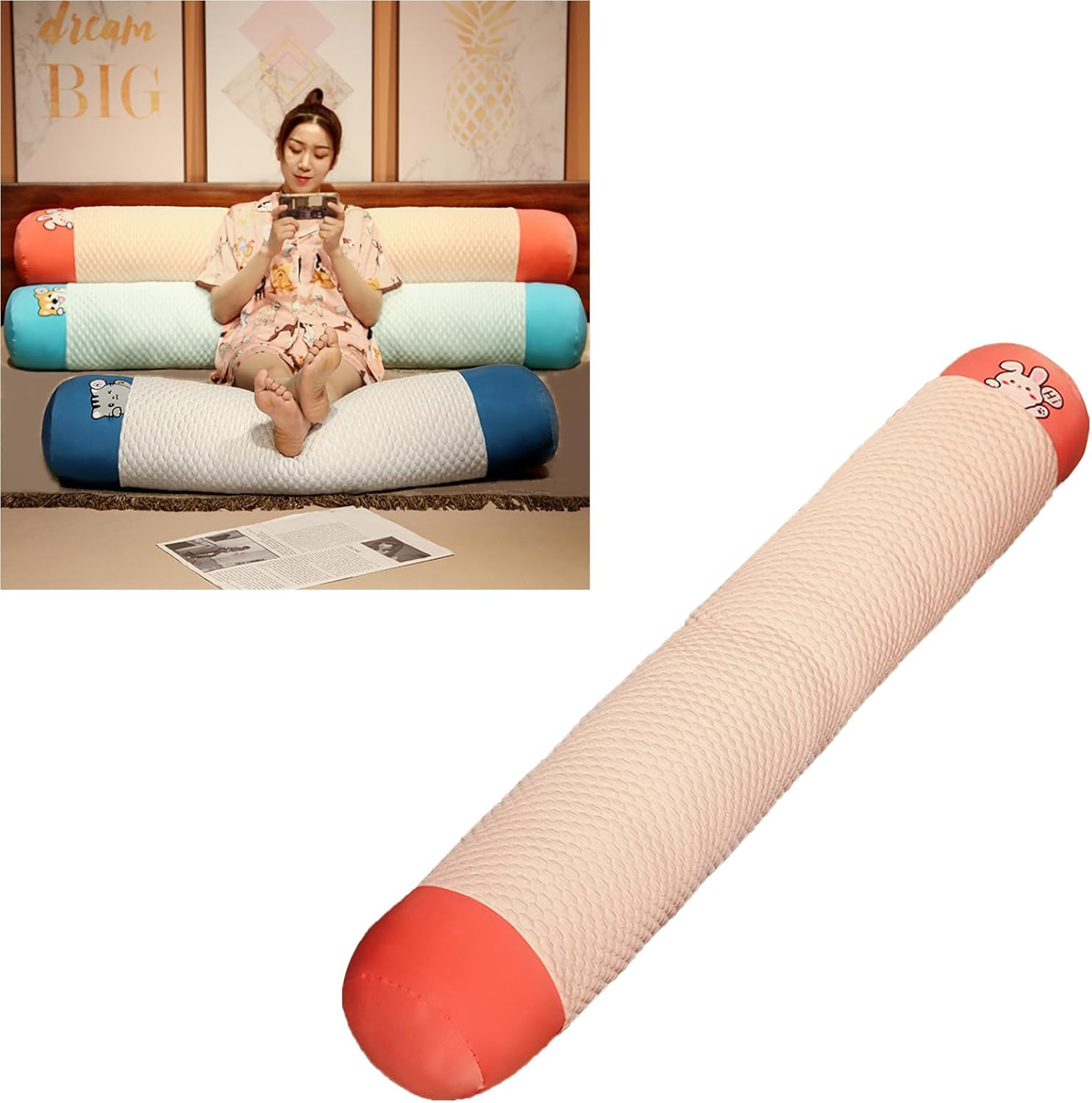 Body Pillow, Long Bed Pillow Plush Cylindrical Shape for Summer for Sleeping (Rabbit 85CM) image number 3