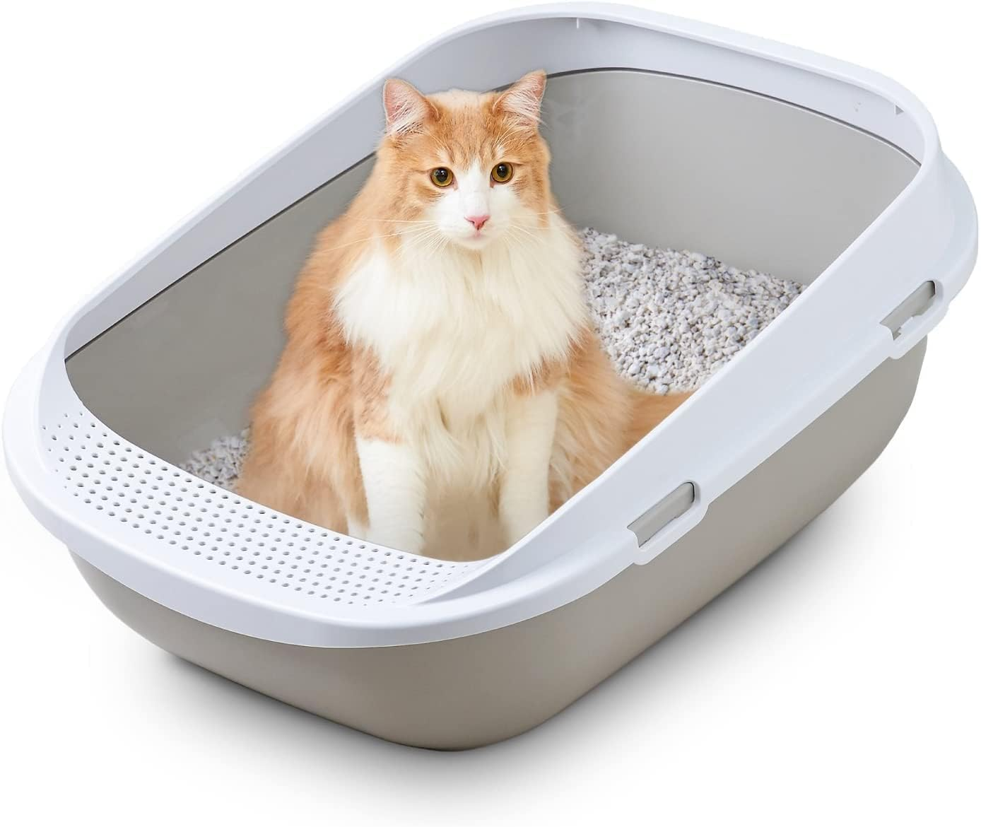 OFT Mega Tray, Main Unit for Cats, Gray, Large Toilet, Spacious Size, Splatter Proof Cover, Size (Approx.): Width 18.9 X Depth 25.6 X Height 11.2 Inches (48 X 65 X 28.5 Cm) image number 2
