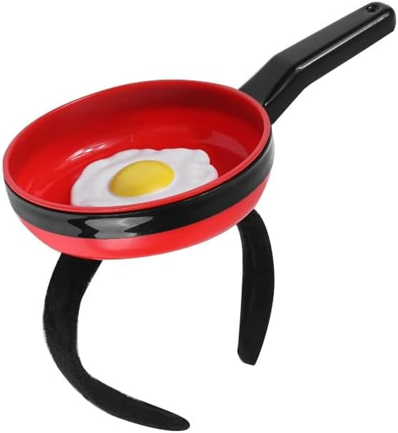 SZZLXYMT Funny Fried Egg Pot Headband, Pan and Egg Headband, Female Simulated Pot Headpiece image number 1