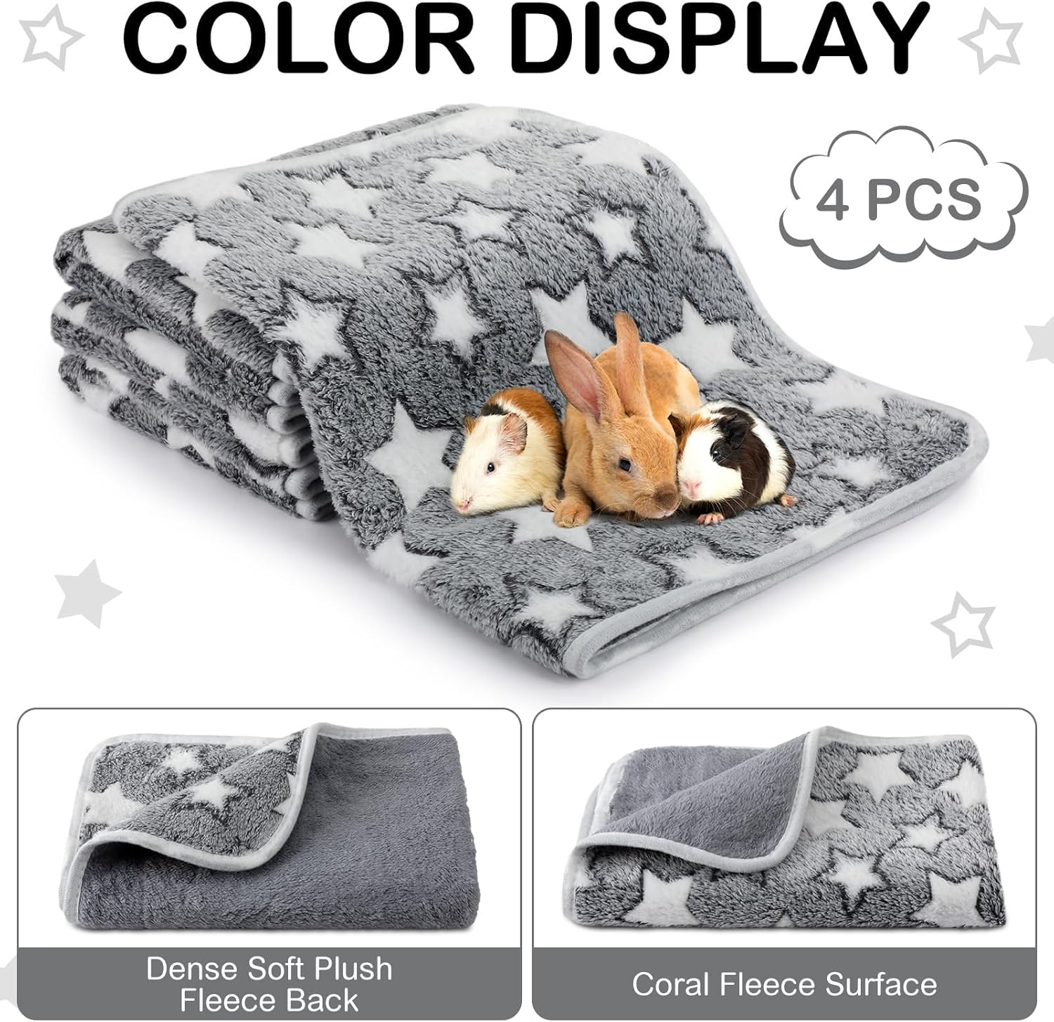 JOWILIN Pet Blankets Set, 3 Pack 20'' &times; 31'' Soft Dog Fleece Blankets, Fluffy Cat Blankets, Flannel Pet Blankets Throw, Super Soft Warm Sleep Mat for Small Pets, Dogs, Cats (76Cm &times;52Cm)