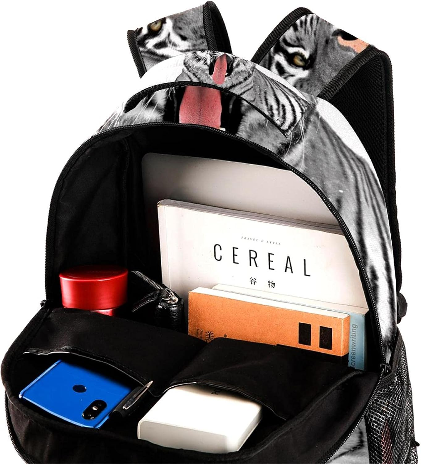 Tiger Backpack Students Shoulder Bags Travel Bag College School Tote Backpacks image number 5