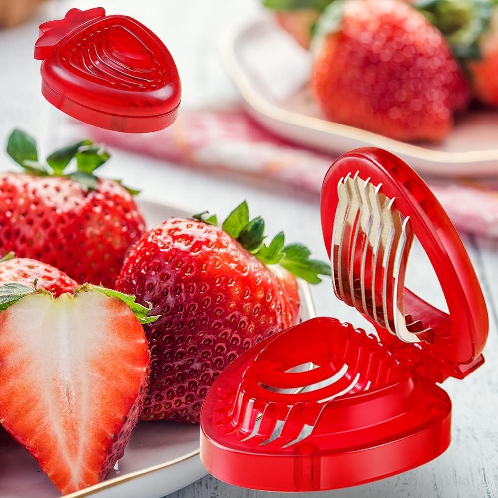 LIFVCNT 2Pack Strawberry Slicer, Fruit Cutter, Strawberry Huller Kit, DIY Platter Fruit Plate Kitchen Gadgets Tool Veggie Slicer for Dessert Cups Decor, Cake Stand Decorations, Homemade Bread Decor image number 3