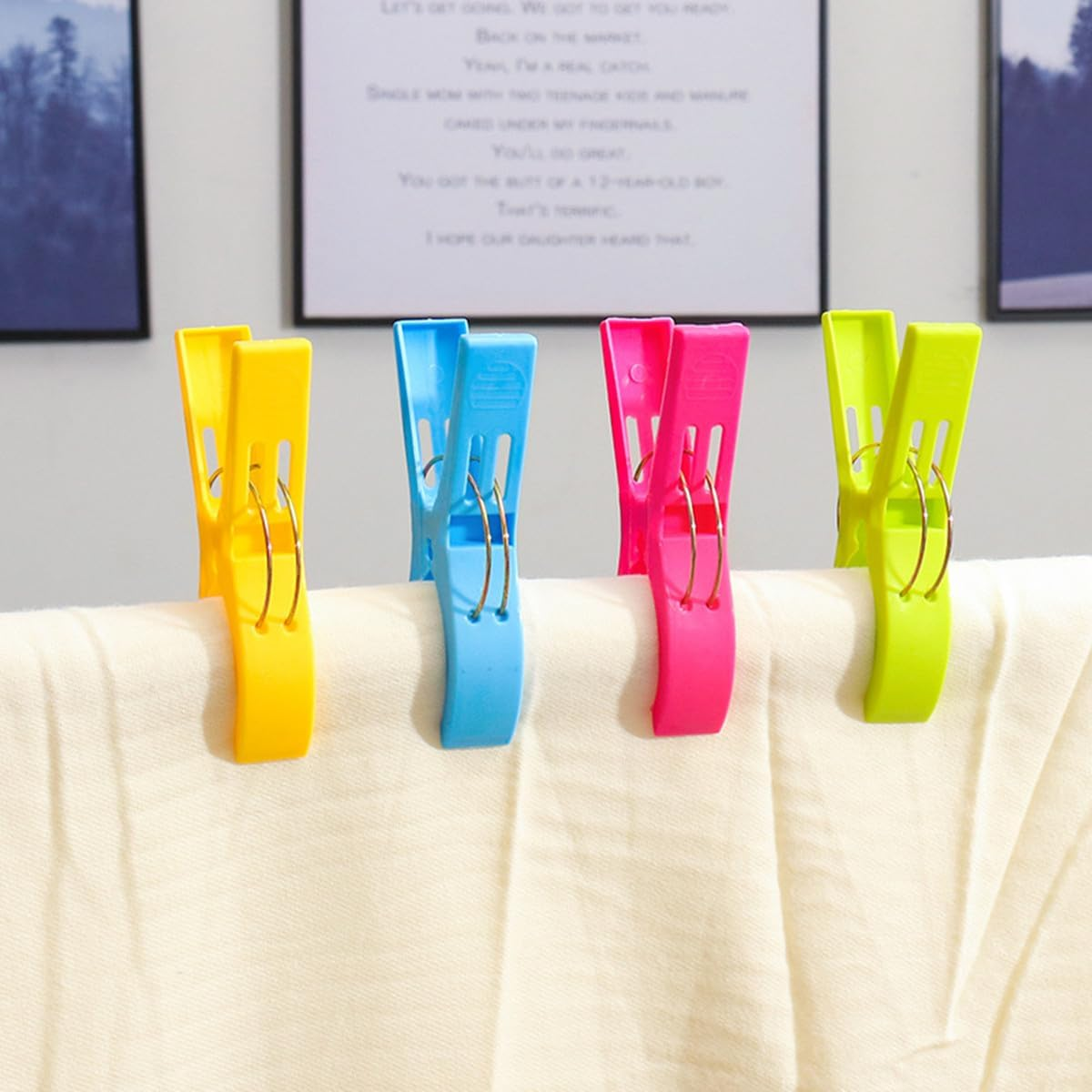 16 Pack Beach Towel Clips,Plastic Chair Clips Towel Holder Clothes Pins Clothes Pegs,For Beach Pool Chairs,Beach Accessories for Vacation,4 Bright Colors image number 6