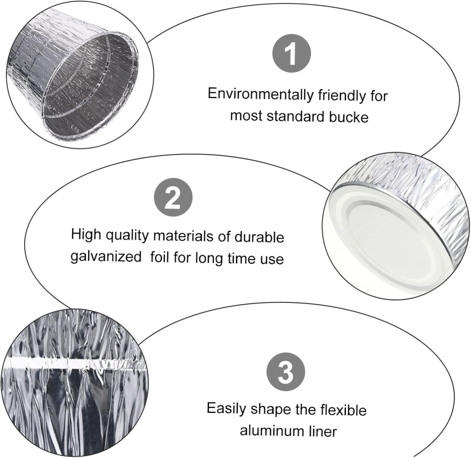 12Pcs Disposable BBQ Foil Lining for Grease Bucket Durable Galvanized Foil Liners for Pellet Grills Easy to Use Replace for Home Party Camping image number 3