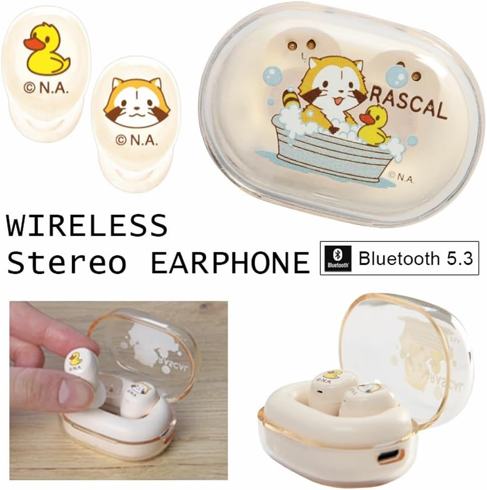 Gransank Rasskull Fully Wireless Stereo Earbuds, Bluetooth Wireless Earphones, Small, Lightweight, Includes Microphone and Charging Case for Calls, Music, Sports, Games, Characters image number 3