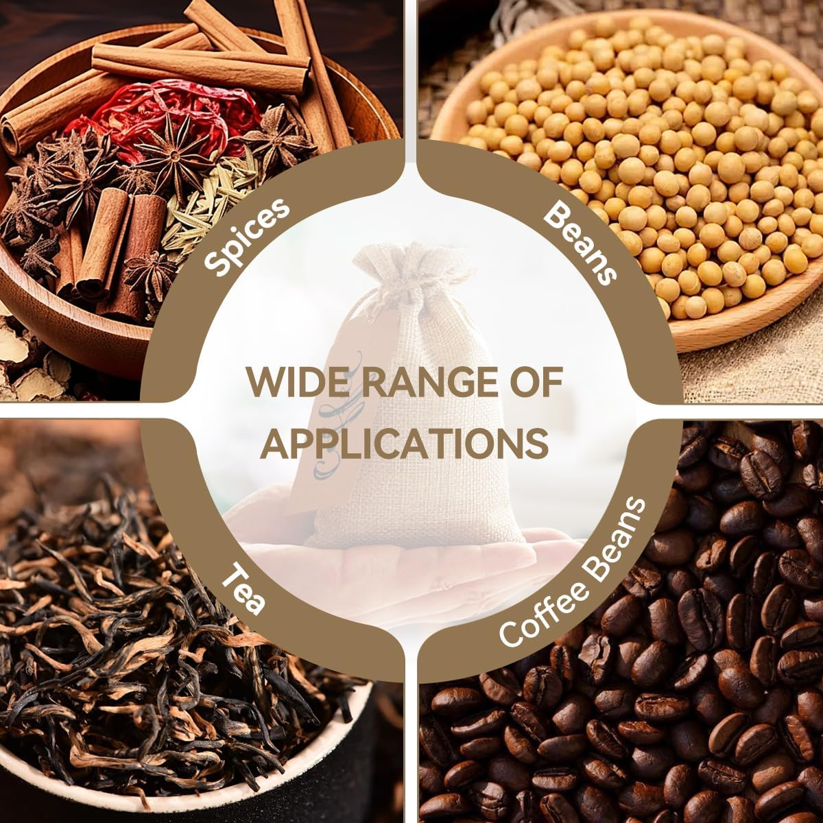 H HOME-MART 50PCS 5"X 7" Drawstring Bags with Tags & String Burlap Gift Bags Reusable Linen Sacks Bag for Birthday Party Present Wedding Favors Art DIY Craft Jewelry Pouches Christmas image number 4