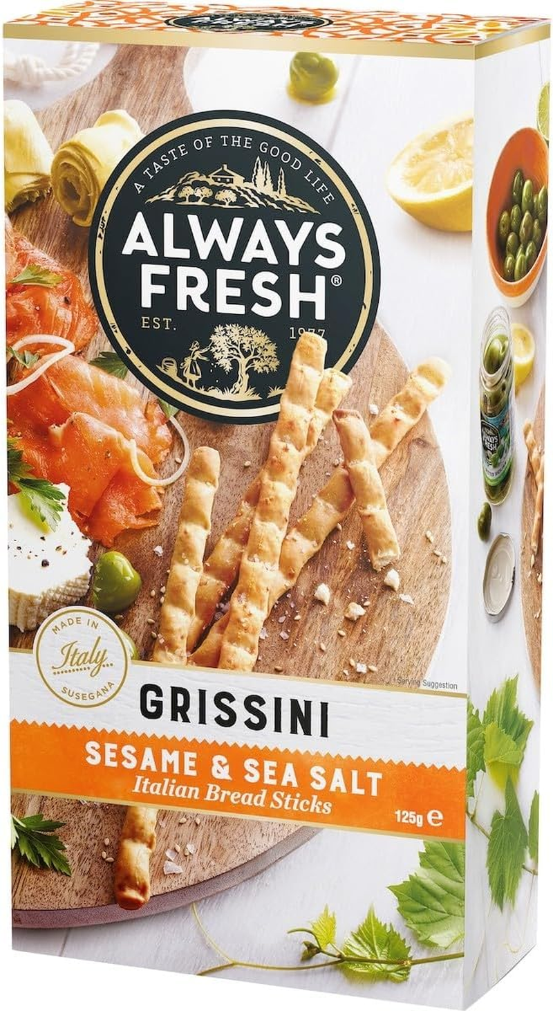 Always Fresh Sesame and Sea Salt Grissini Crackers 125 G