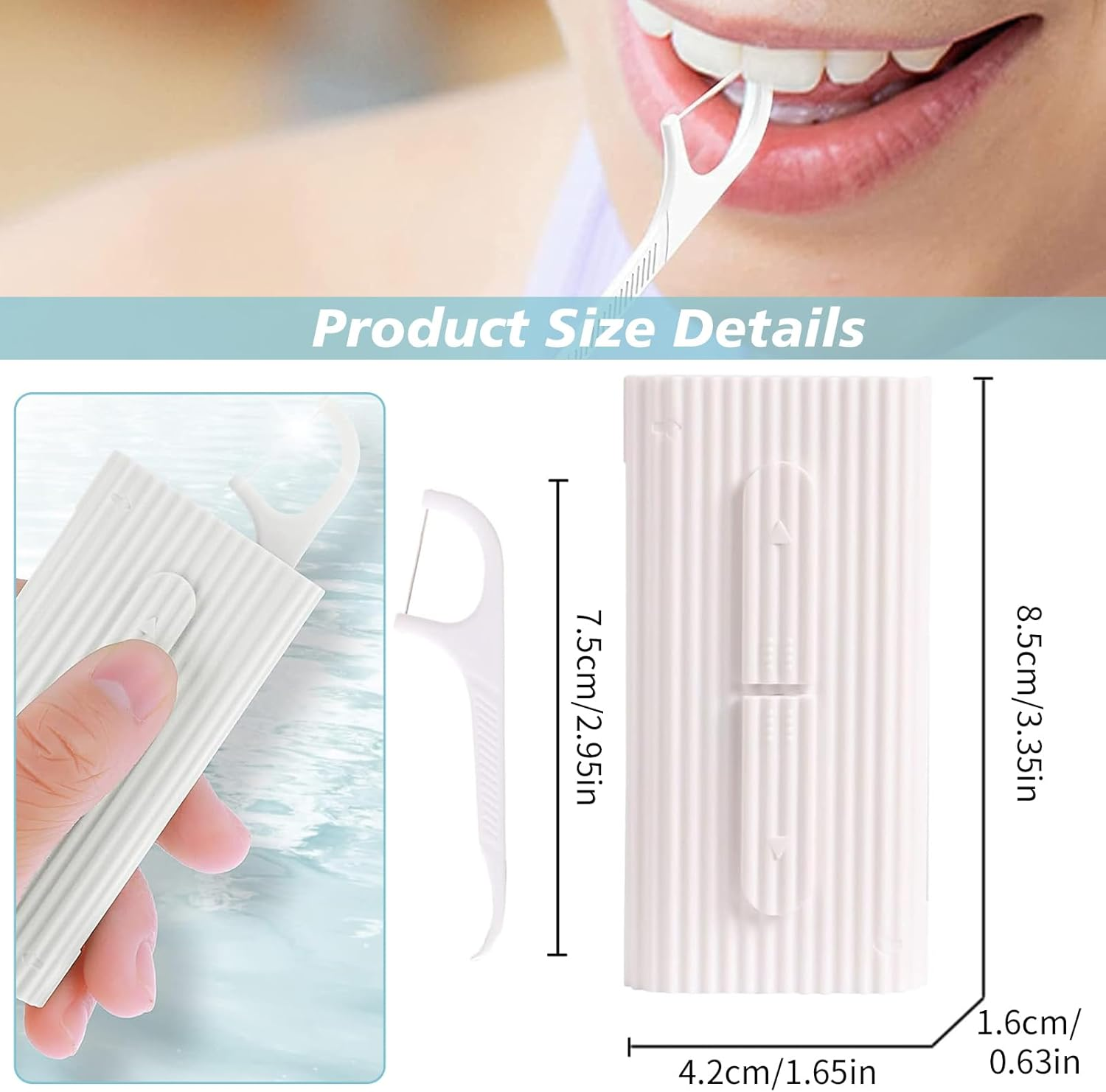 6 Pcs Dental Floss Portable Cases with 276 Floss Sticks, Teeth Cleaning Flossers Picks for Women & Men, Travel Dental Floss Organizer, Toothpicks for Home, Office, On-The-Go Oral Care (6+276) image number 6