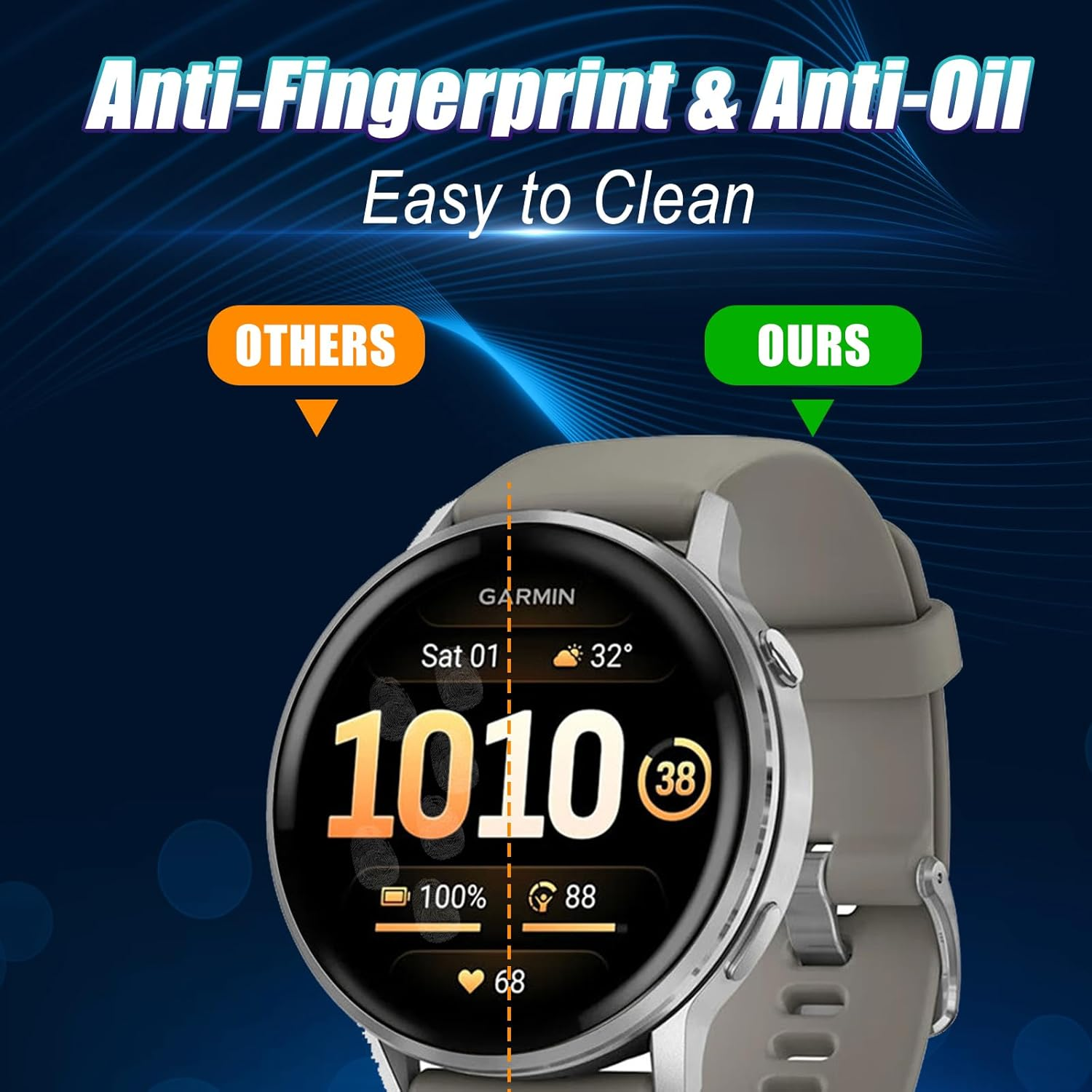 Wookfiss Screen Protector for Garmin Venu 4 45 Mm for Tempered Glass, [Pack of 3] HD Composite Ultra Thin Screen Protector, 3D Full Coverage [Anti-Scratch] [Bubble-Free] Tempered Glass Screen image number 4