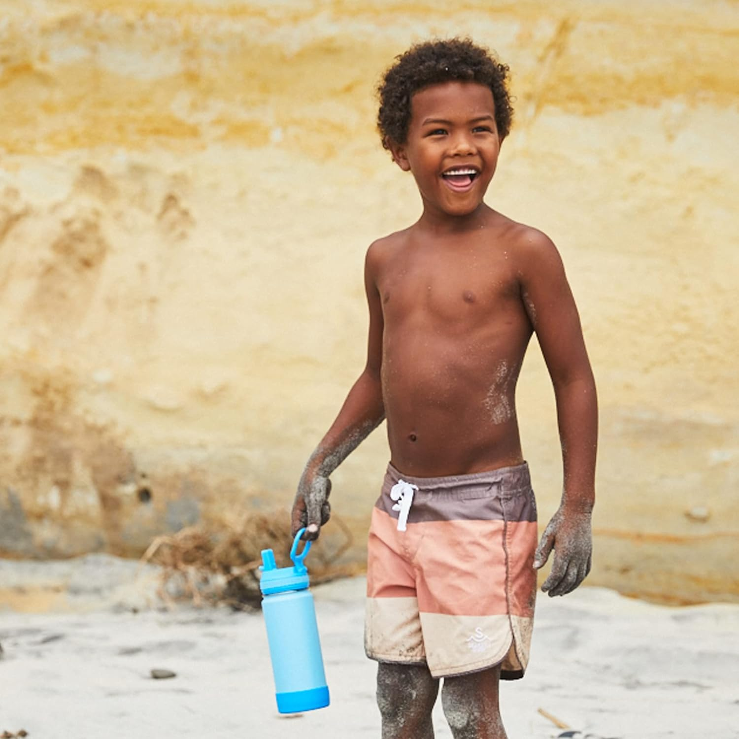 Takeya 885395503141 Actives Kids Insulated Stainless Steel Bottle, Straw Lid Sail Blue/Atlantic 14Oz image number 5