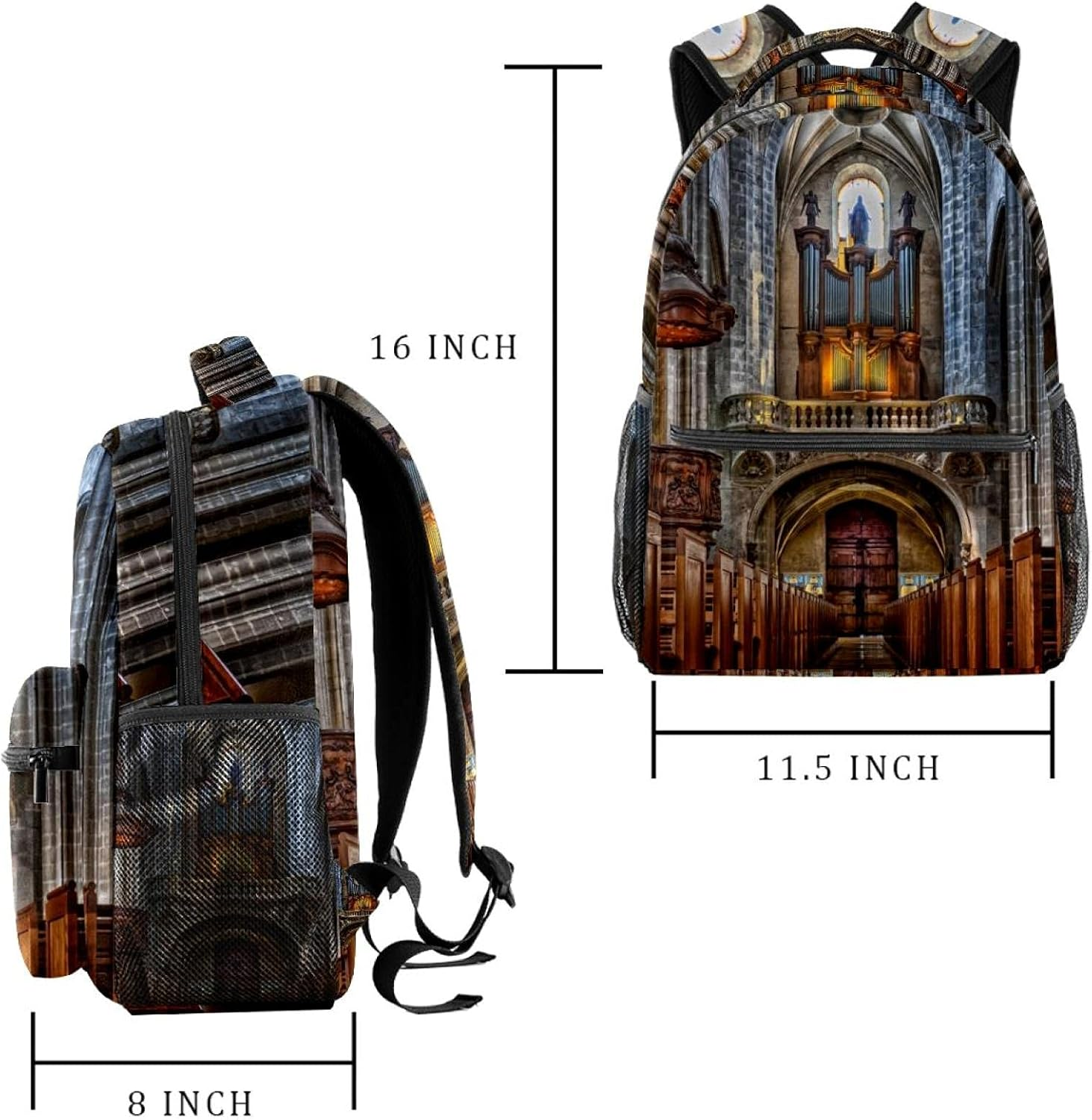 Cathedral Backpack Students Shoulder Bags Travel Bag College School Tote Backpacks