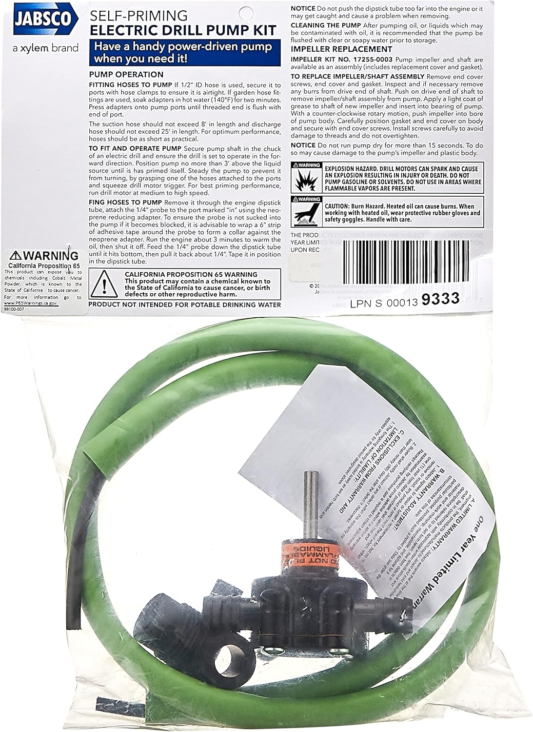 Jabsco Drill Pump Kit W/Hose image number 5