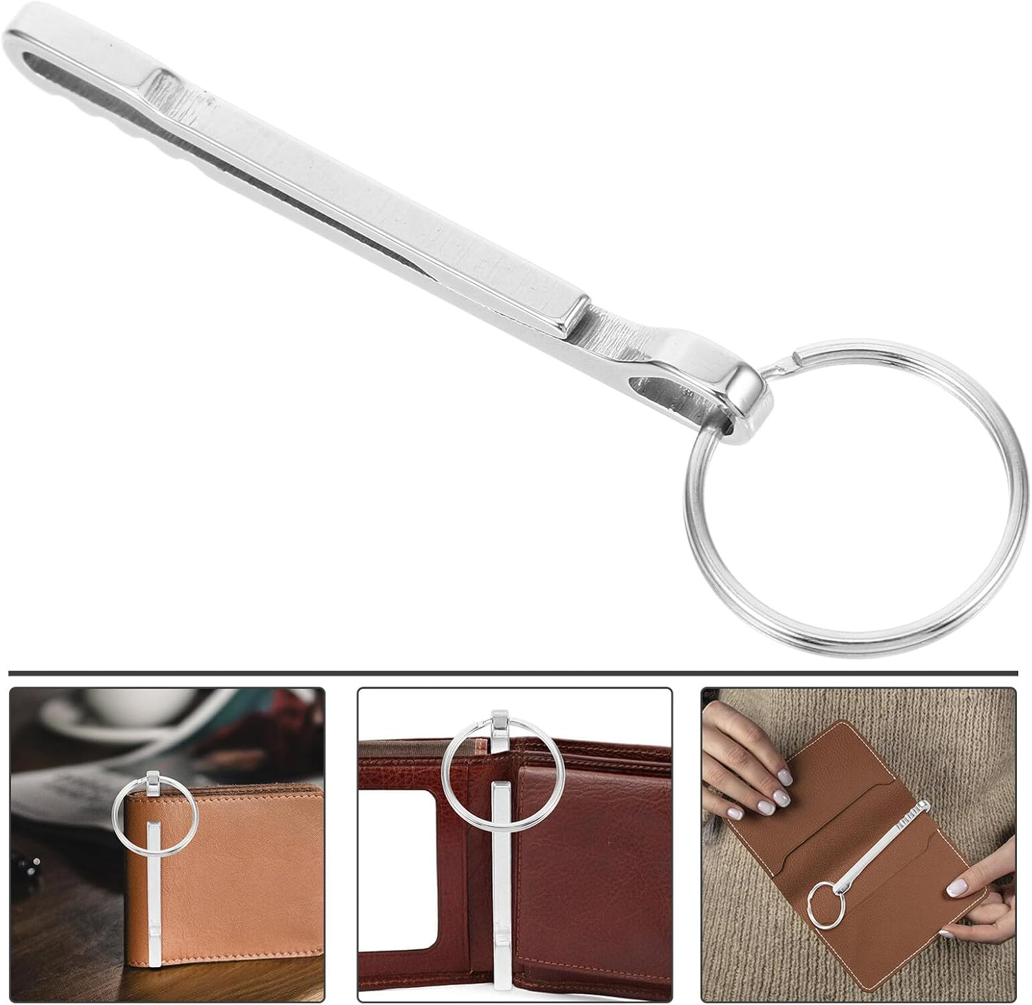 DECHOUS Waist Clamp Key Ring Metal Money Clip Practical Fixing Clip for Outdoor Activities and Daily Use Secure Money Storage Carabiner Keychain Attachment image number 4