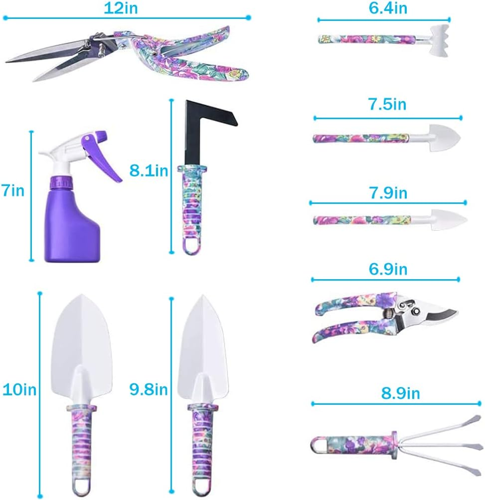 SELOOT Gardening Tools Set, 10 Piece Gardening Gifts Gardening Planting Gardening Tools Set Home Gardening Flowers Vegetables Potted Flowers Trim Loosing Planting Tools (10PCS) image number 1