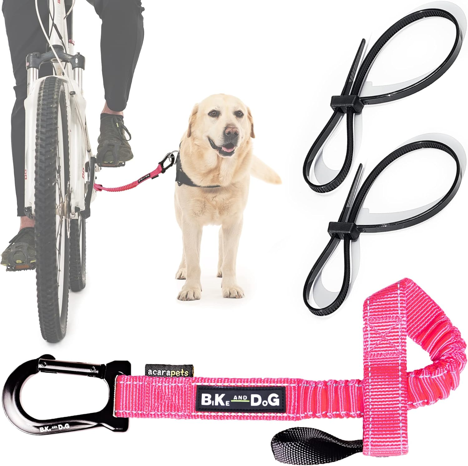 Dog Bike Leash, Hands Free Dog Leashes. Dog Bicycle Lead for Small, Medium and Large Dogs, Designed to Lead One or More Dogs with Maximum Safety, Easy Assembly without Tools. Patented Product.