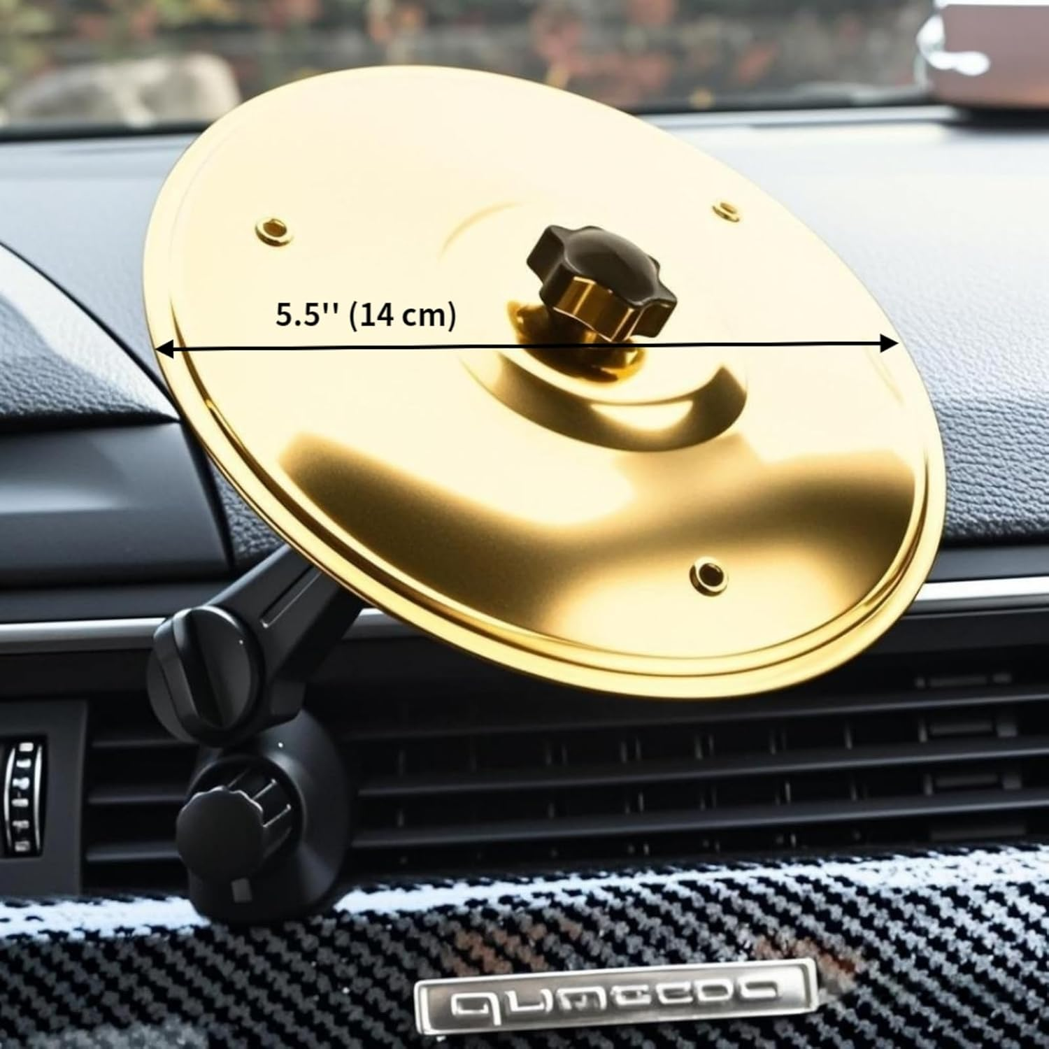 2 Pack Car Cymbal Air Vent Mounted, Golden &ndash; 14 Cm Dia. Mini Drum Crash Cymbal for Endless Rhythmic Fun on the Road Music Lover Gift image number 1