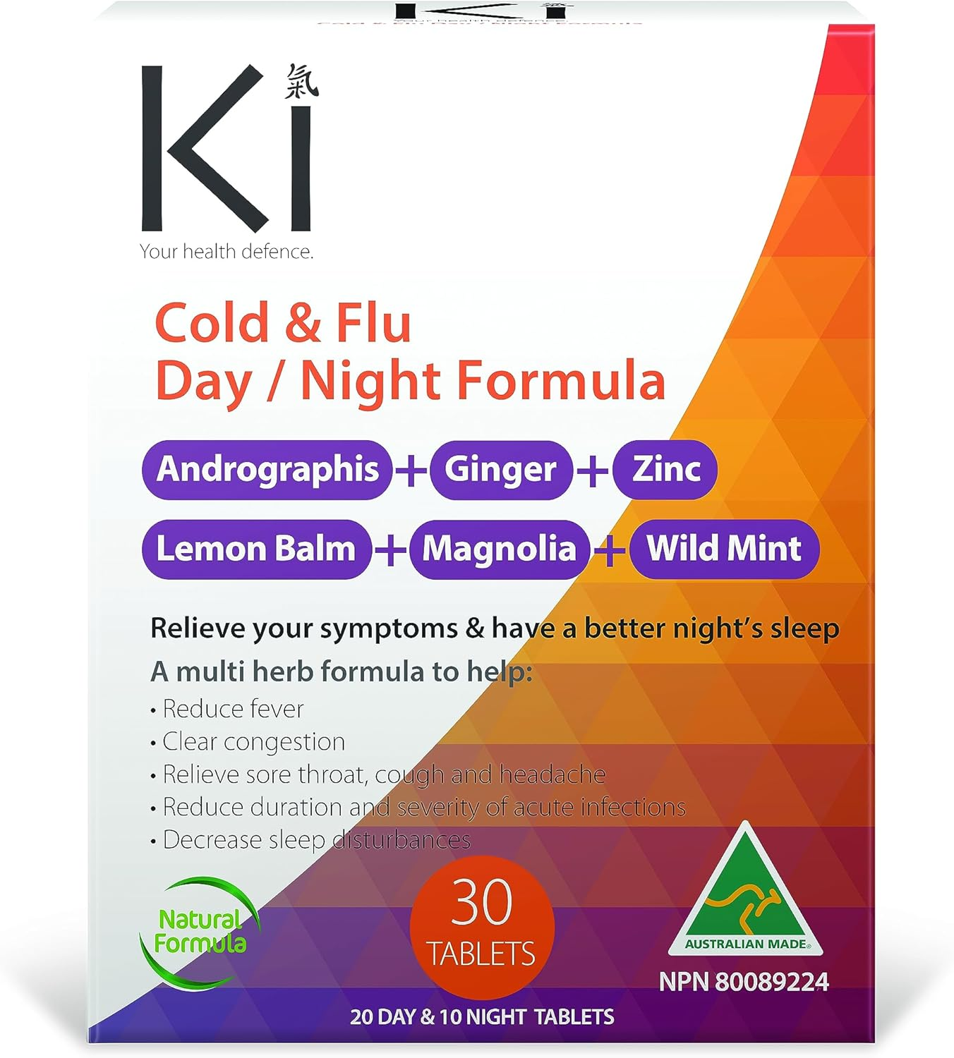 Ki Cold & Flu Day/Night Formula 30 Tablets image number 2