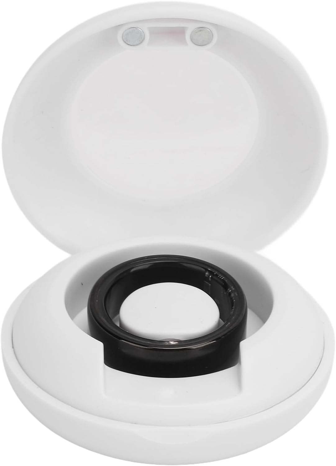 Sleep Quality Tracker Ring Rechargeable Lightweight Black Ceramic Smart Health Ring IP68 Waterproof for Android (Size 12)