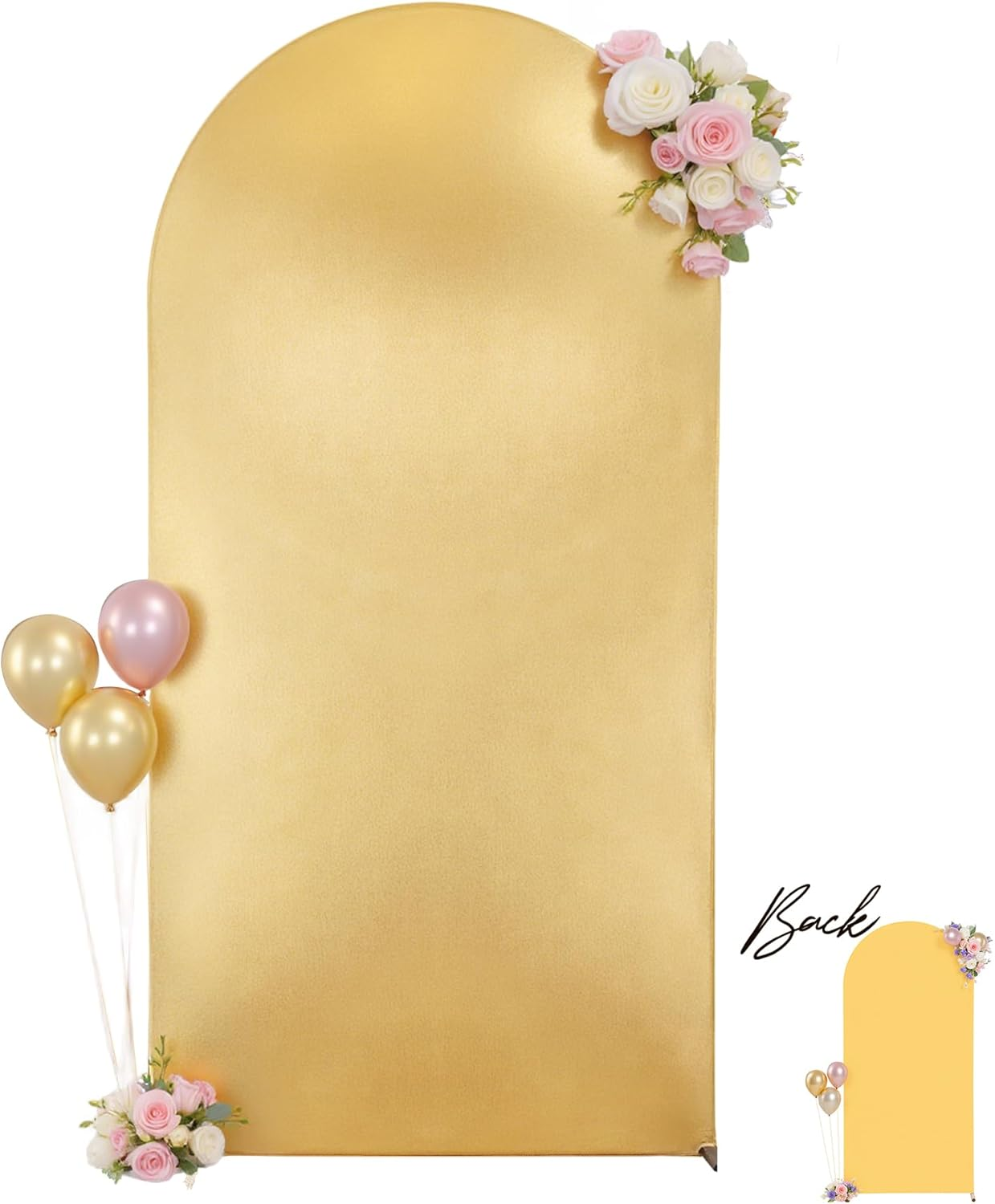 Wedding Arch Backdrop Cover, 6.6FT White Blue Arch Cover Stretchy Backdrops, Double-Sided Arch Stand Covers for Wedding Ceremony, Baby Shower, Birthday Party Decoration